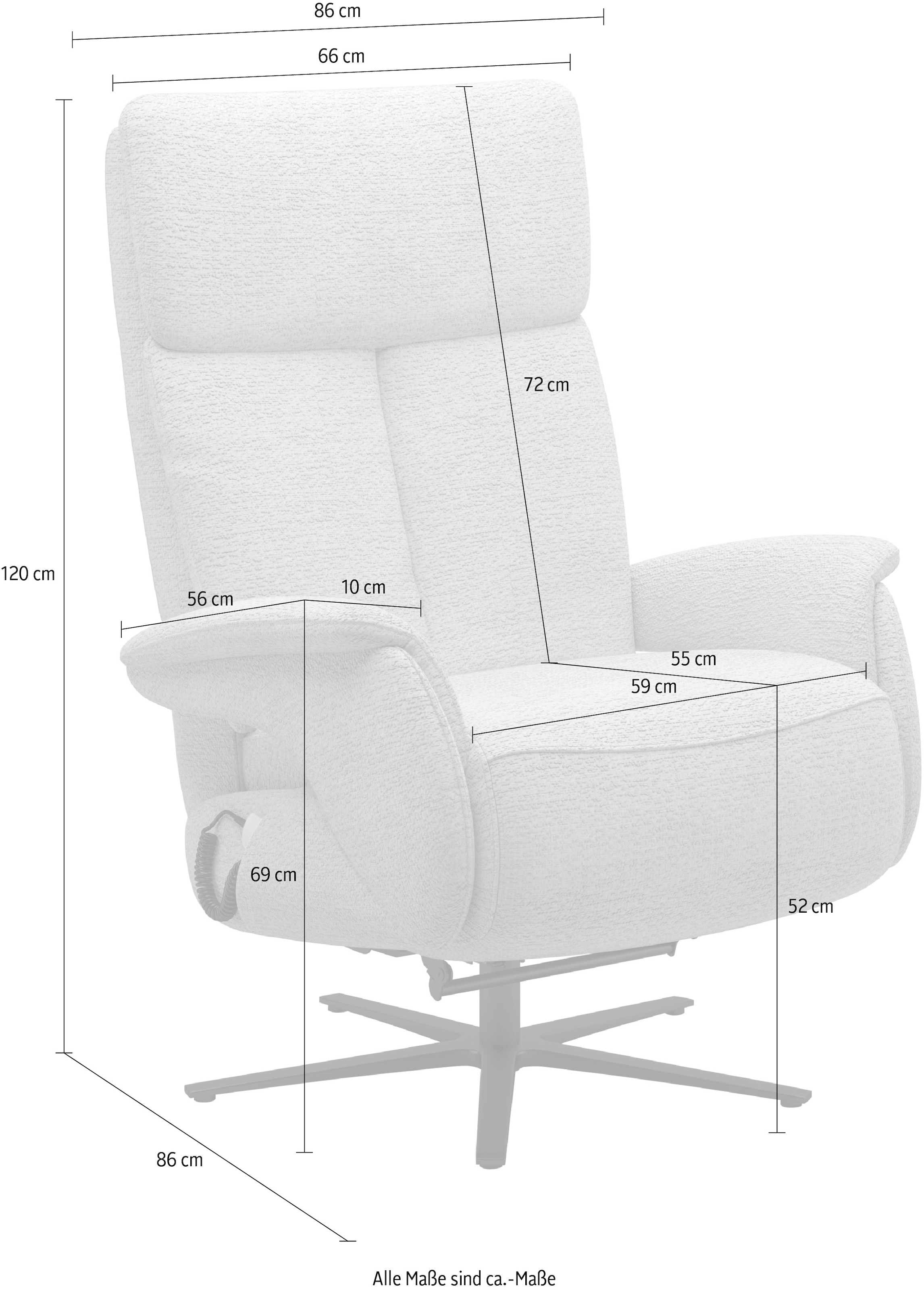 sit&more TV-Sessel »Triple Seven Xtra large, bis 200kg belastbar, mit Herz-Waage Funktion« inkl. Kopfteil- & Drehfunktion, wahlweise mit Akku und Aufstehhilfe