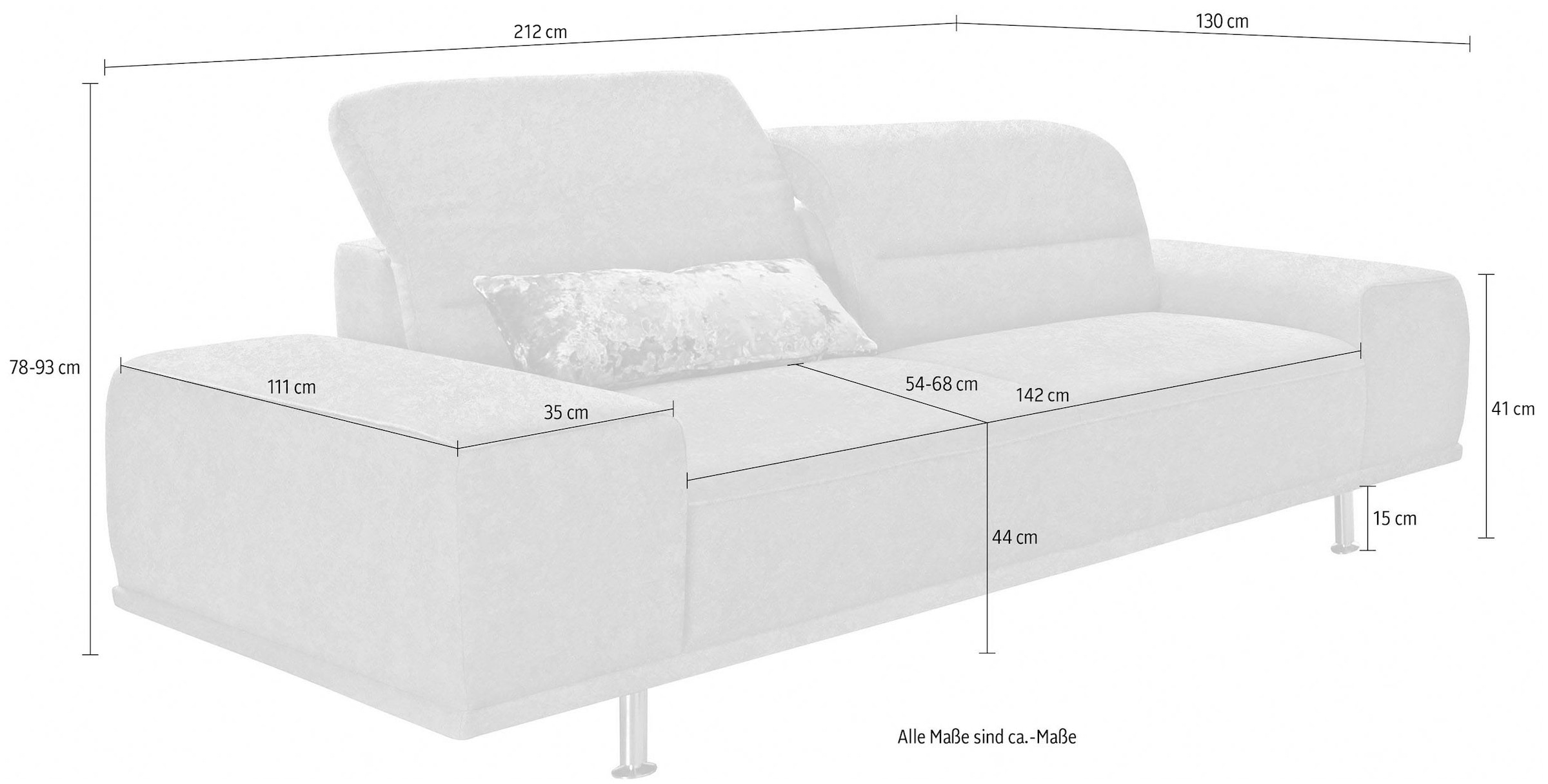 sit&more 3-Sitzer »Mariola« mit Federkern, inklusive Sitztiefenverstellung