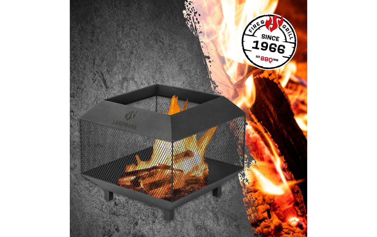 LANDMANN Panier à feu »44 x 44 cm, Heizstrahler«