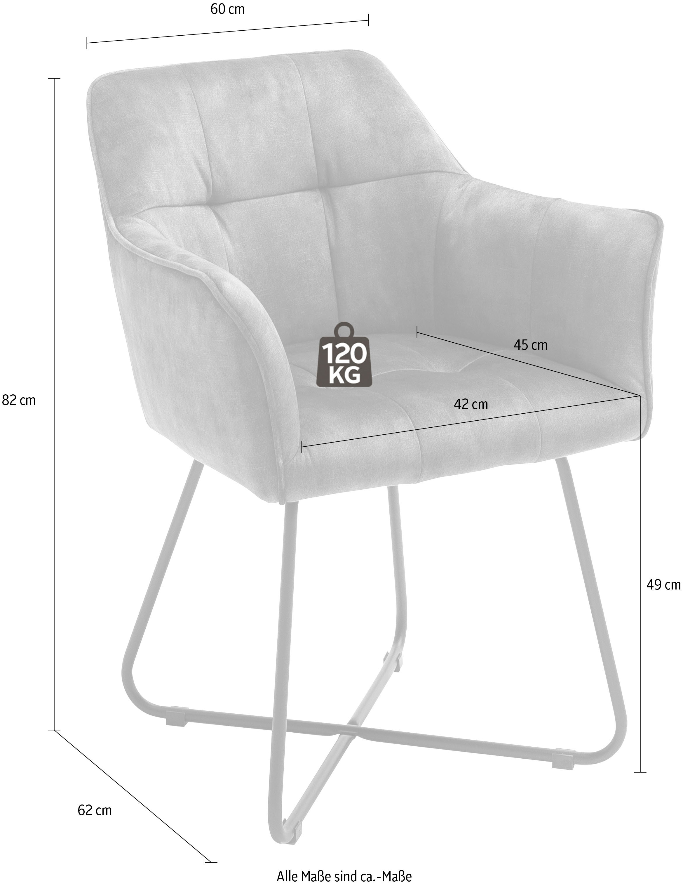 MCA furniture Veloursoptik kaufen Vintage, belastbar Vintage (Set), 120 Kg Esszimmerstuhl Stuhl bis jetzt mit Keder, 2 St., »Panama«
