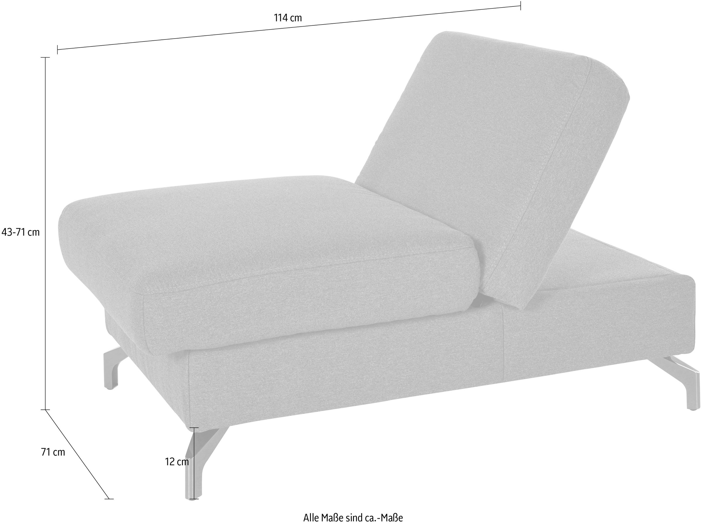sit&more Hocker »Percy«, Fusshöhe 12 cm, mit Klappfunktion, wahlweise in 2 Fussfarben