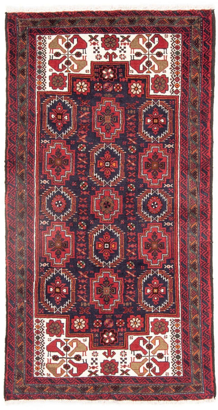 Image of morgenland Hochflor-Läufer »Belutsch Durchgemustert Rosso 188 x 100 cm«, rechteckig, 0,8 mm Höhe, Handgeknüpft bei Ackermann Versand Schweiz