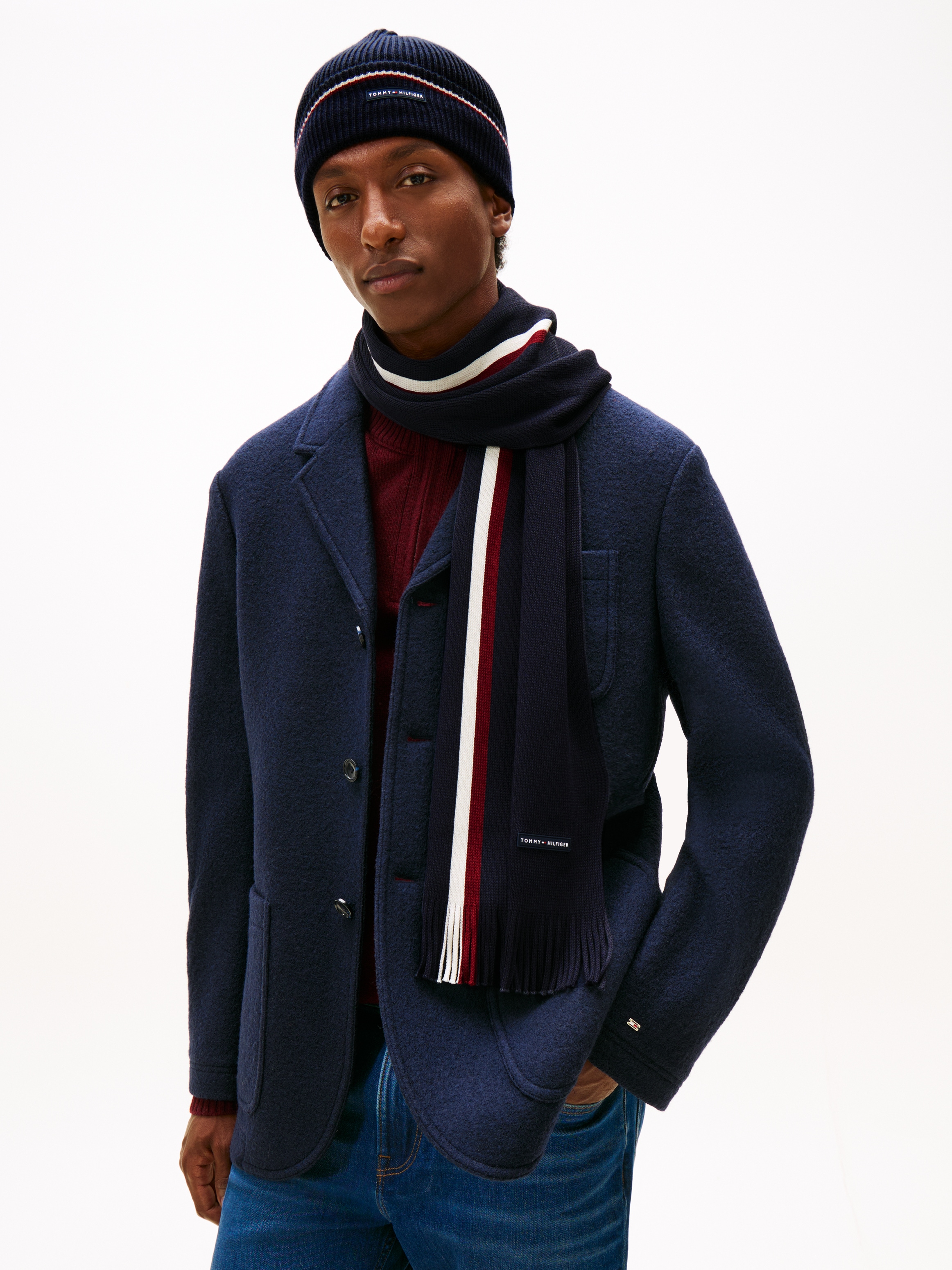 Tommy Hilfiger Beanie »TH RWB BEANIE & SCARF«, in Geschenkbox, aus Wollmix