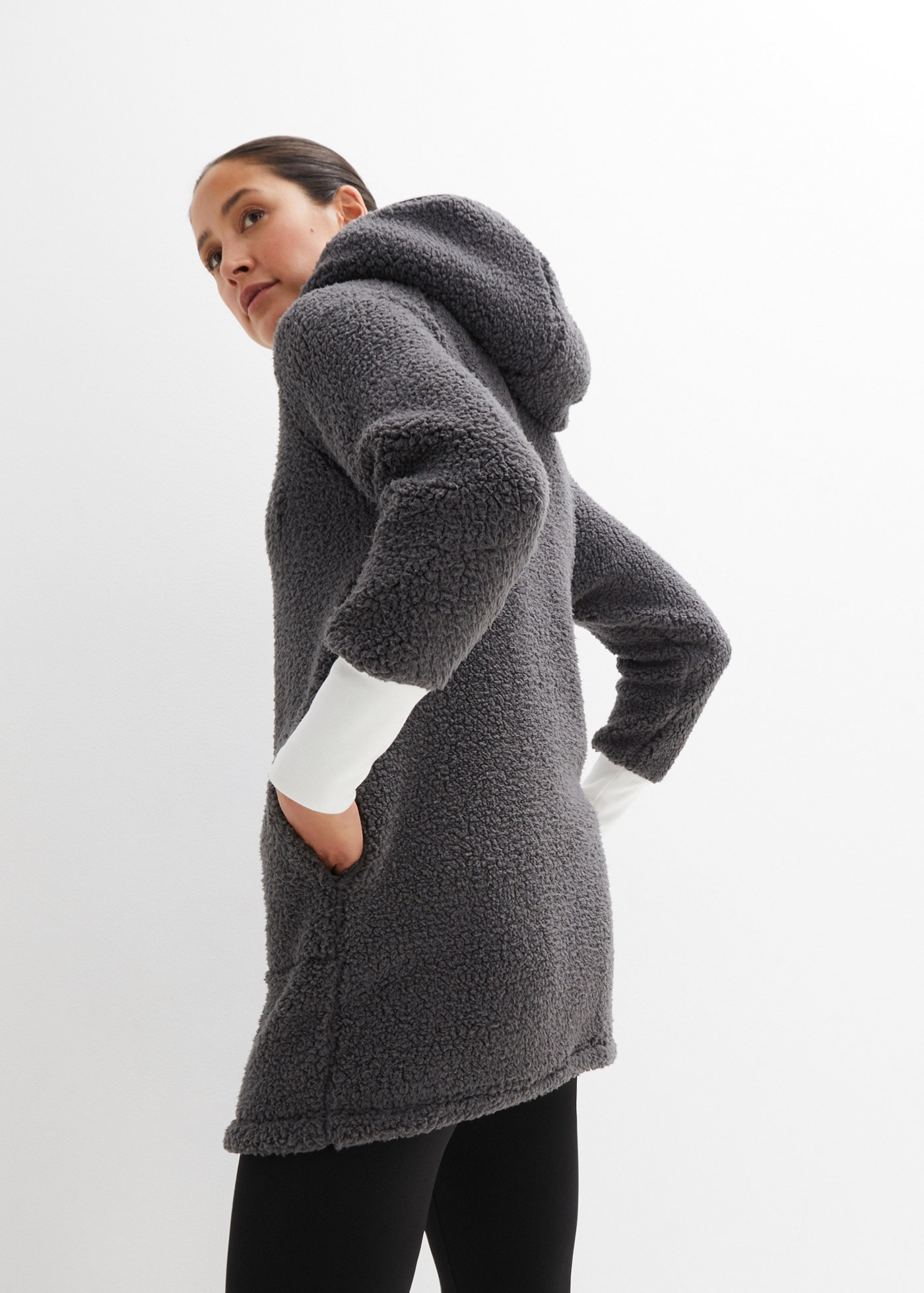 bonprix Fleecejacke mit Kapuze