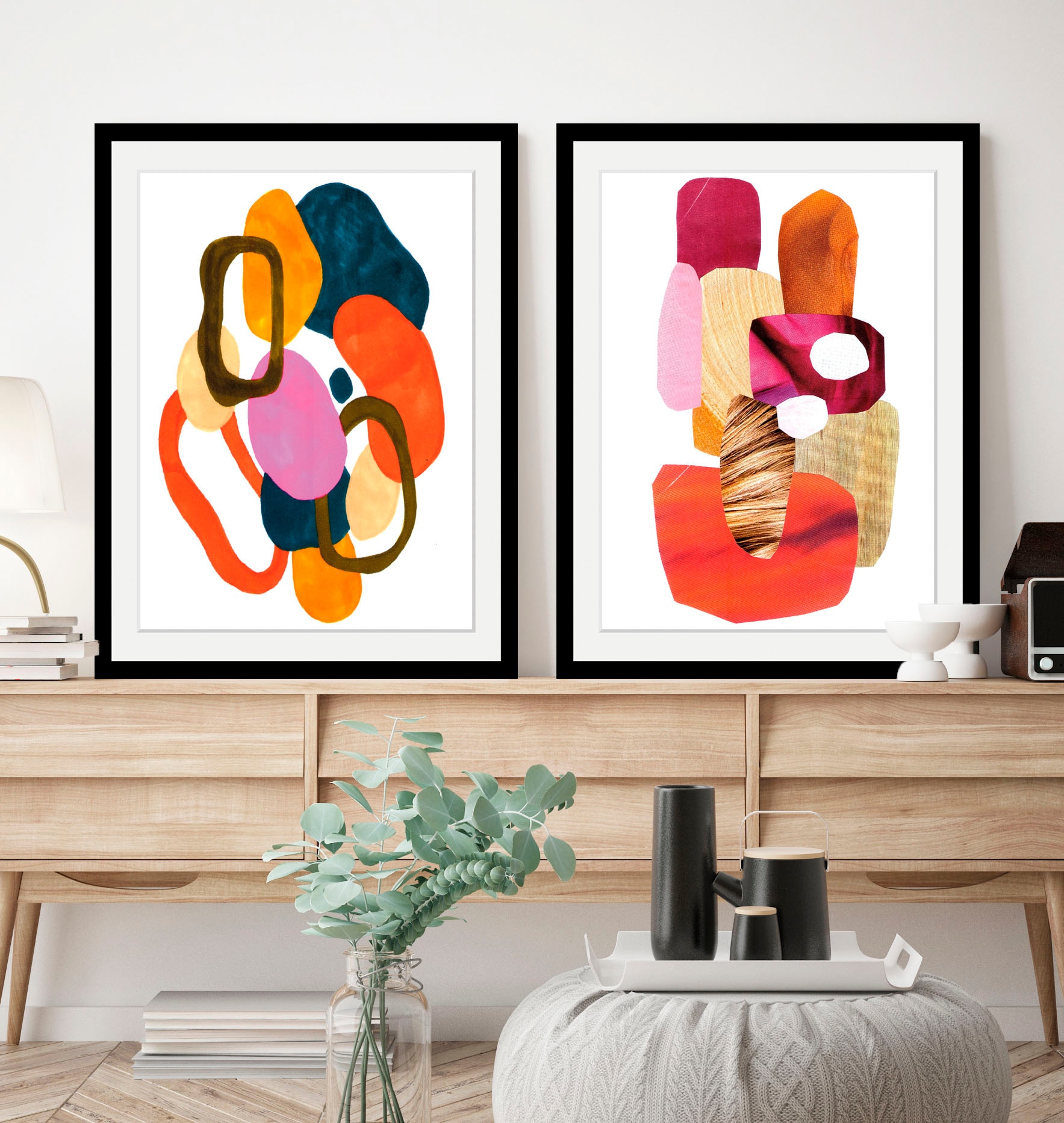 Image of queence Bild "Harry" Abstrakt Figuren Gemälde Kunst 1 Stk. tlg. HD Premium Poster-Druck inkl. Holzrahmen