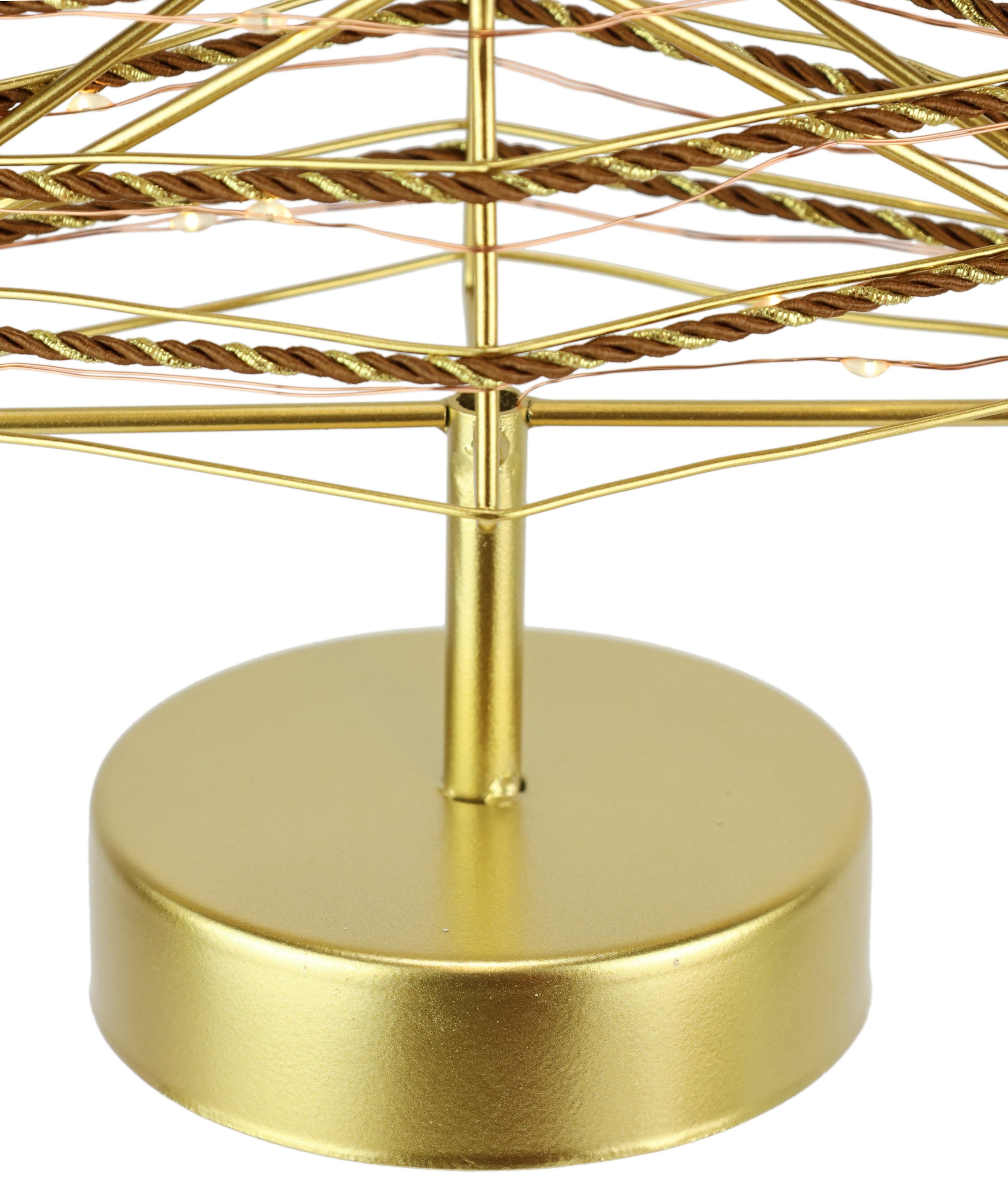 I.GE.A. Figurine décorative LED »LED-Dekoobjekt Baum« Tannenbaum Metall Gold warmweiss Timer Batteriebetrieb Weihnachtsdeko