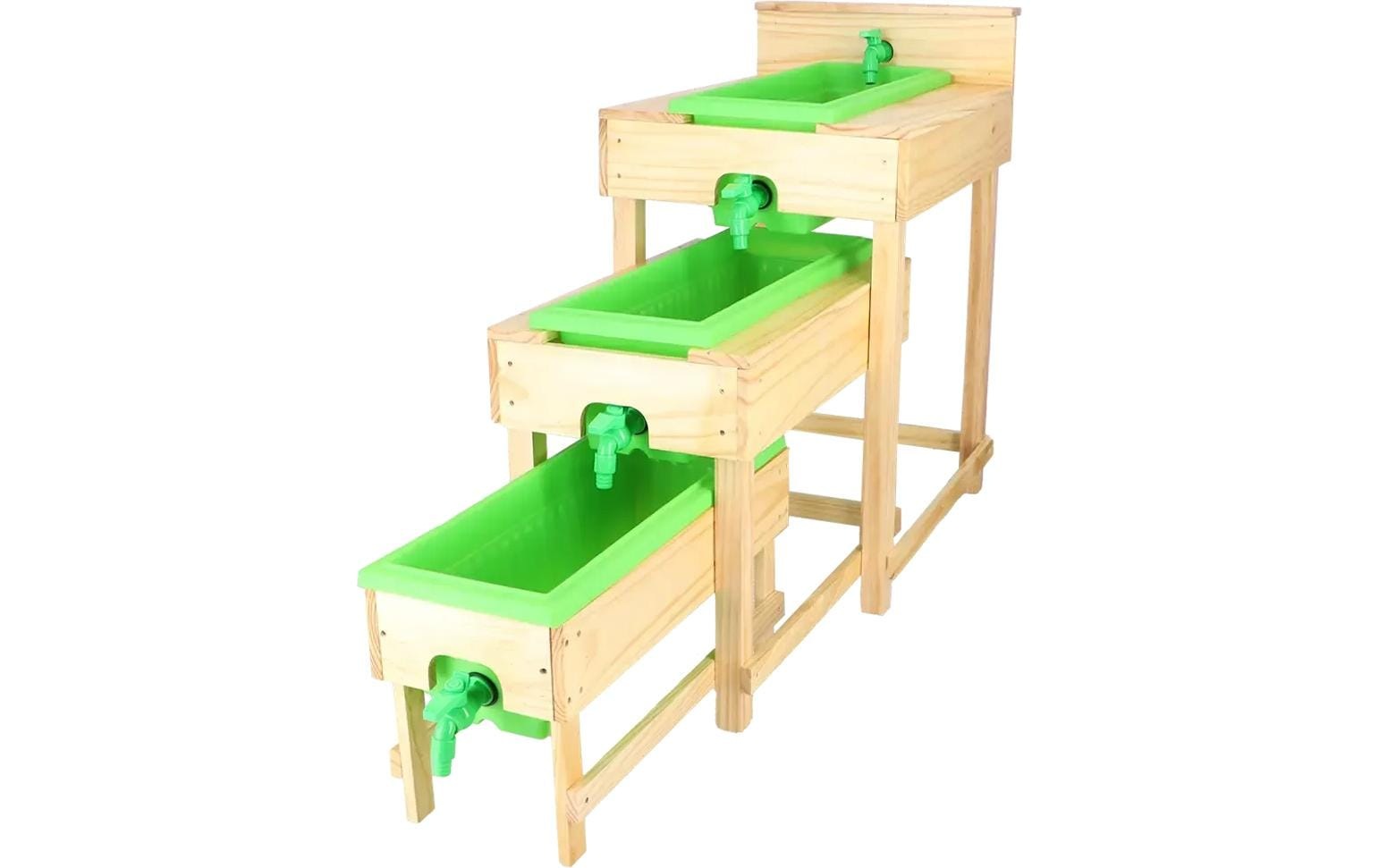 Image of esschert design Wasserspieltisch "Holz, 3-teilig"