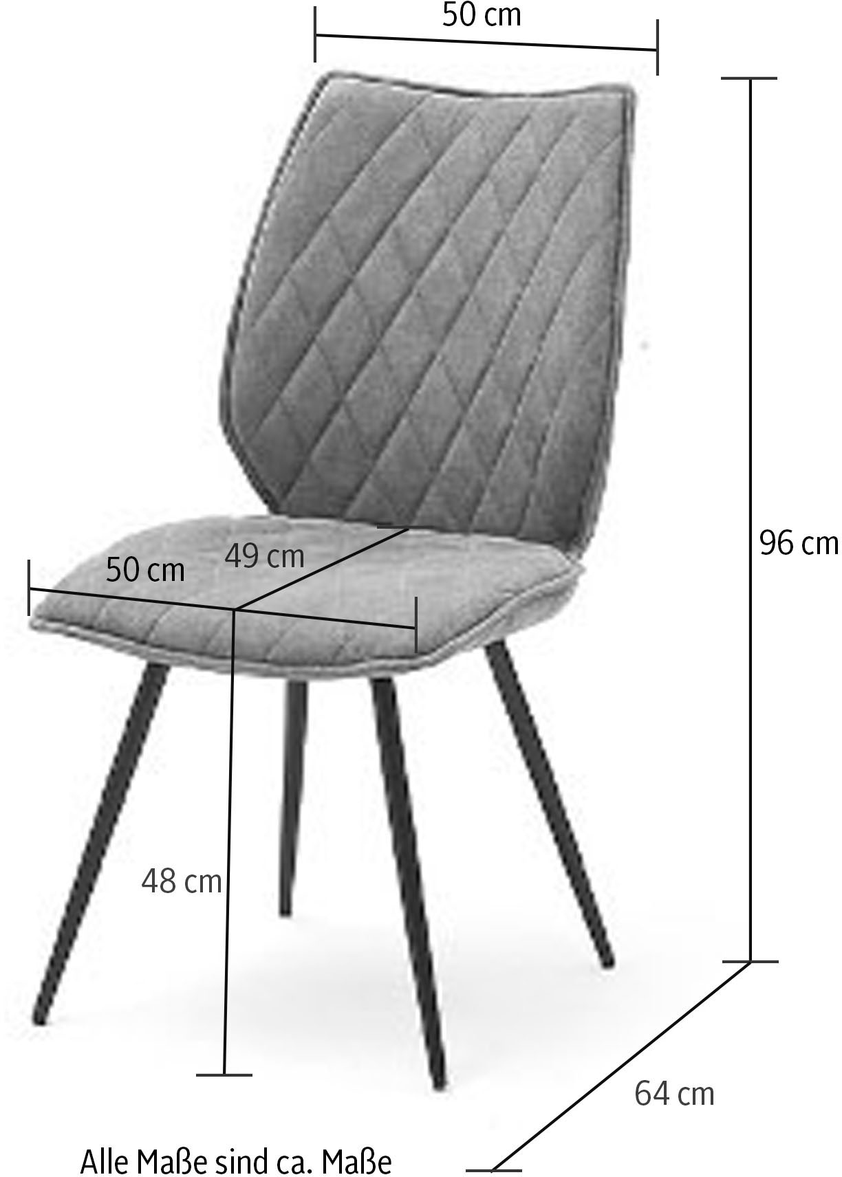 MCA furniture Esszimmerstuhl »NAVARRA«, Polyester, (2er-Set), Gestell-Rundrohr, Antiklook, 180° drehbar, belastbar 120 kg