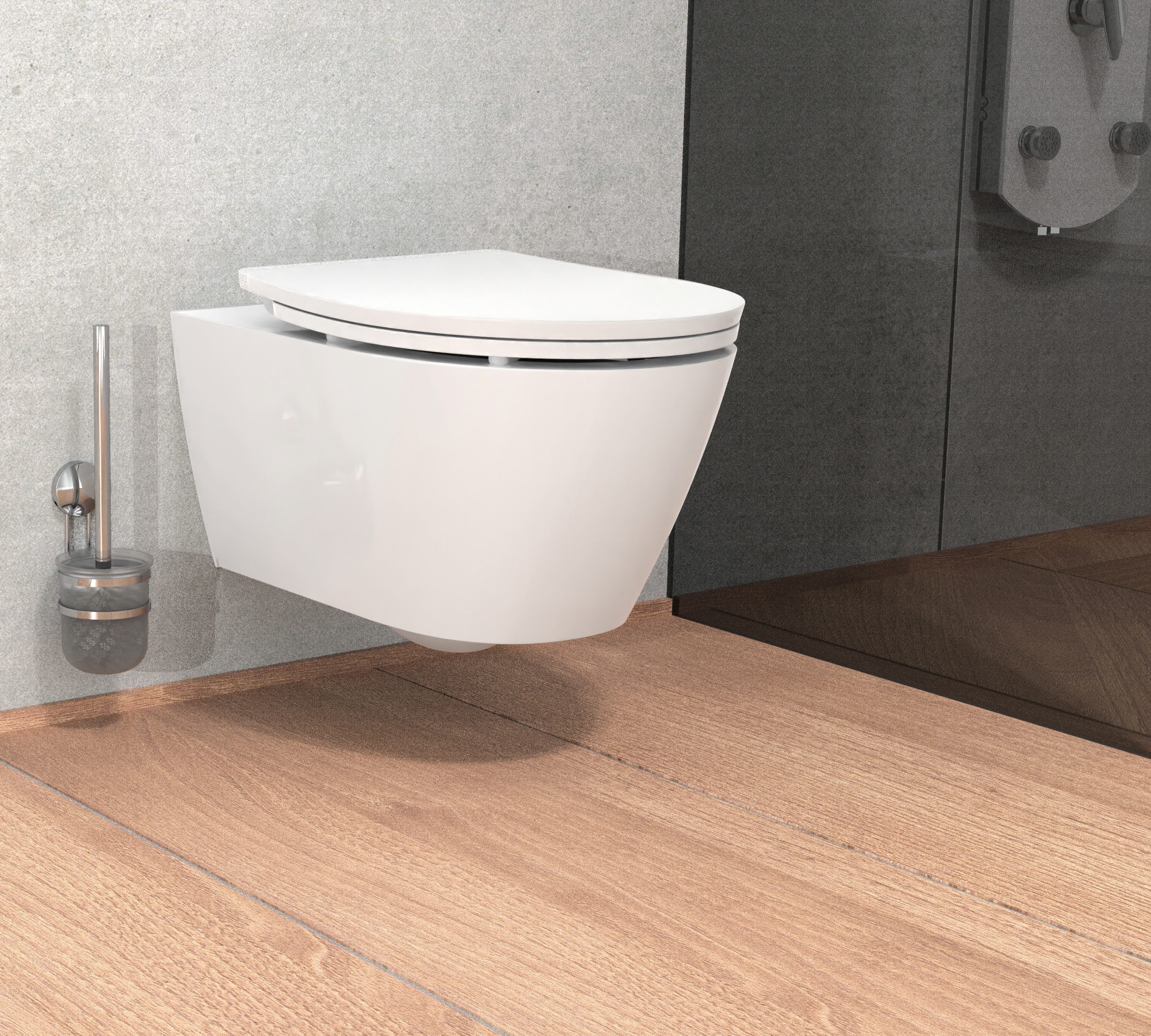 Eisl WC-Reinigungsbürste, 1 St., aus Edelstahl, Edelstahl, Toilettenbürstenhalter, Wandmontage ohne bohren