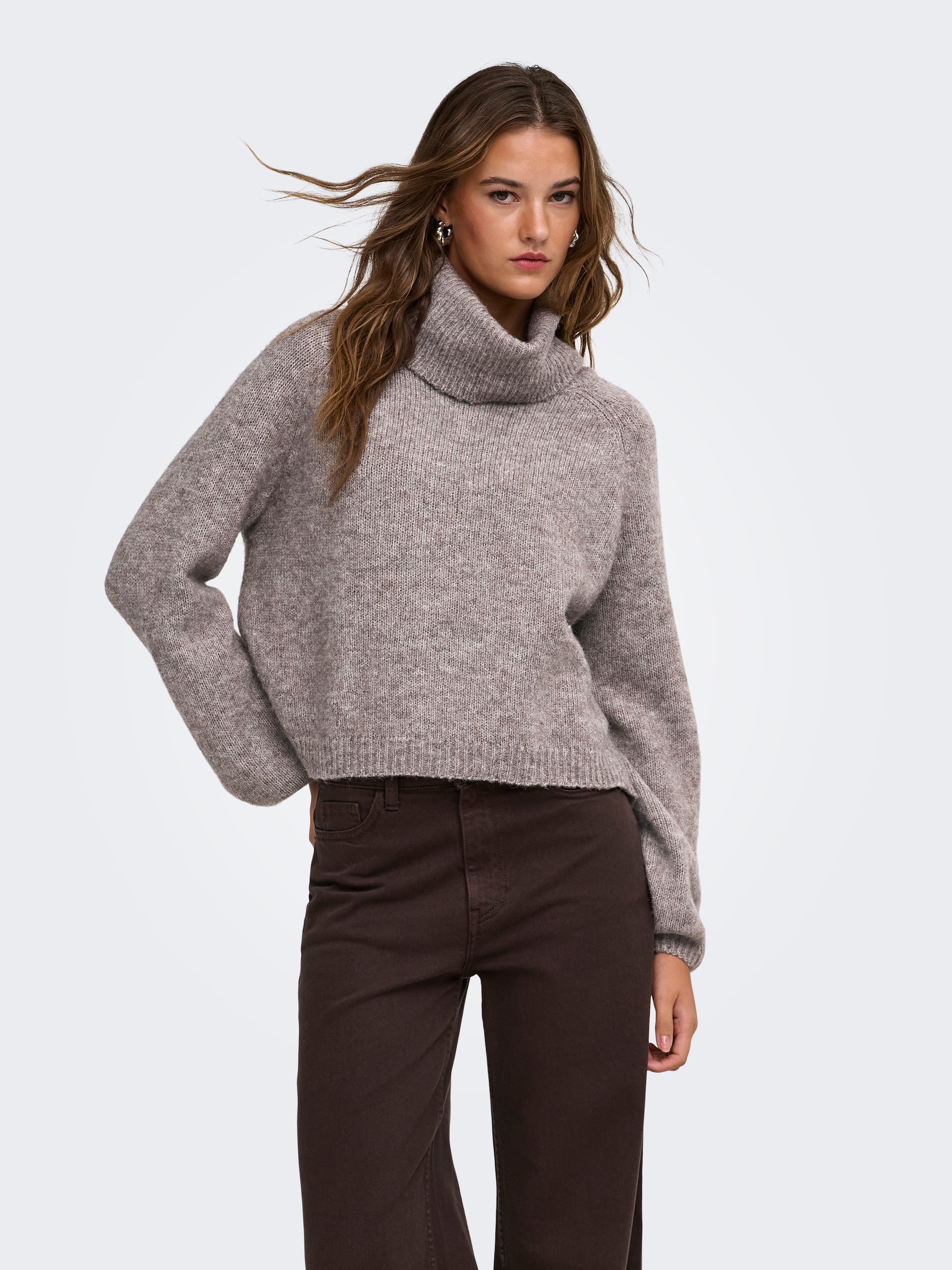 Image of ONLY Strickpullover "ONLSOPHIE LS ROLLNECK BF KNT" Materialmix, regular fit