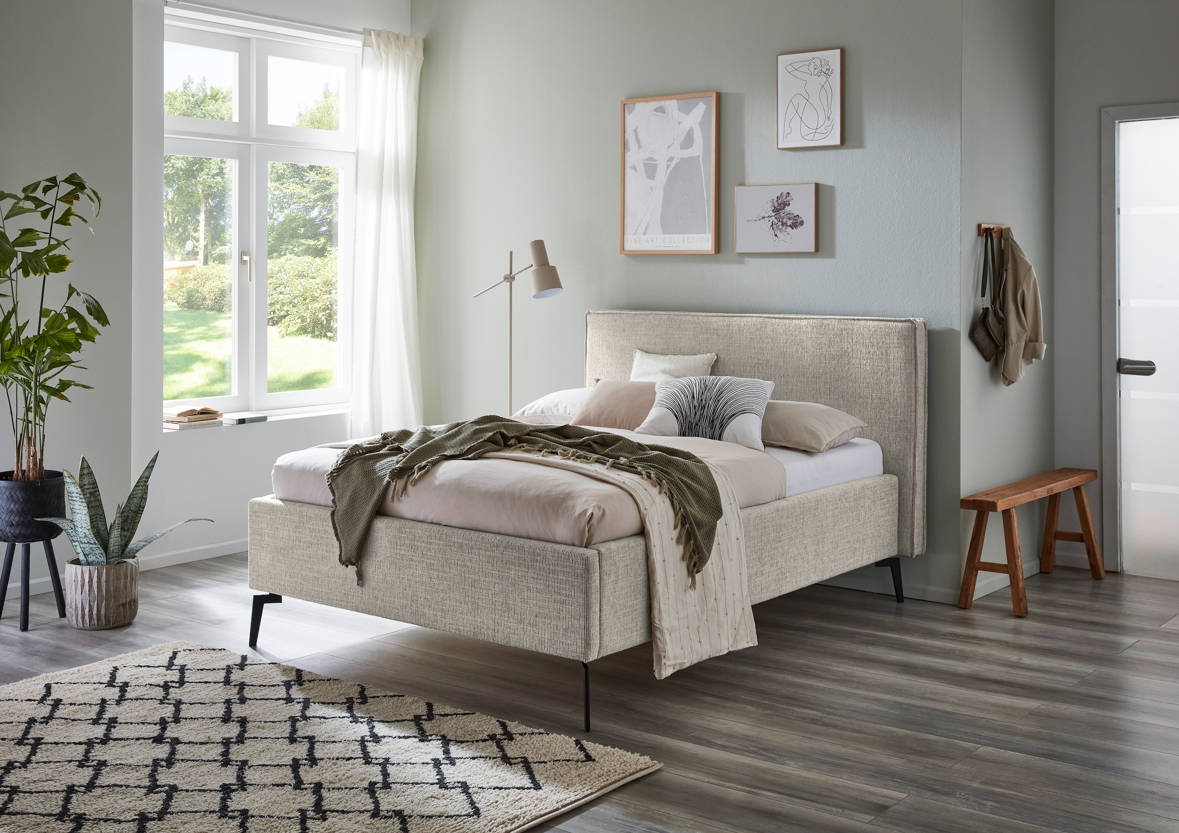 meise.möbel Lit rembourré »Riva II« mit schwarzen Metallfüssen, wahlweise mit Bettkasten