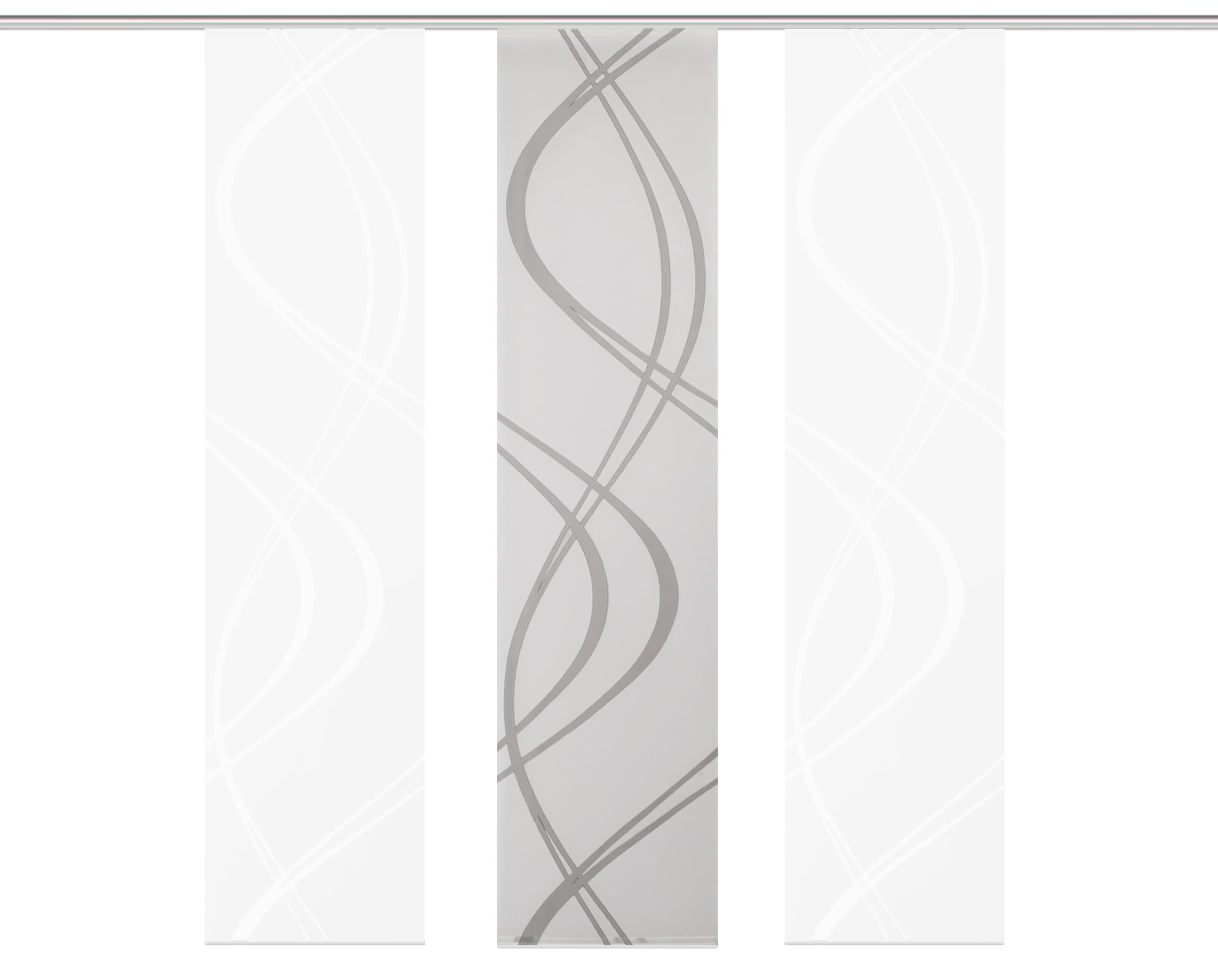 HOME WOHNIDEEN Rideau coulissant »TIBERIO 3er SET« Support de panneau 3 cuis tlg. rideau coulissant lot de 3 TIBERIO