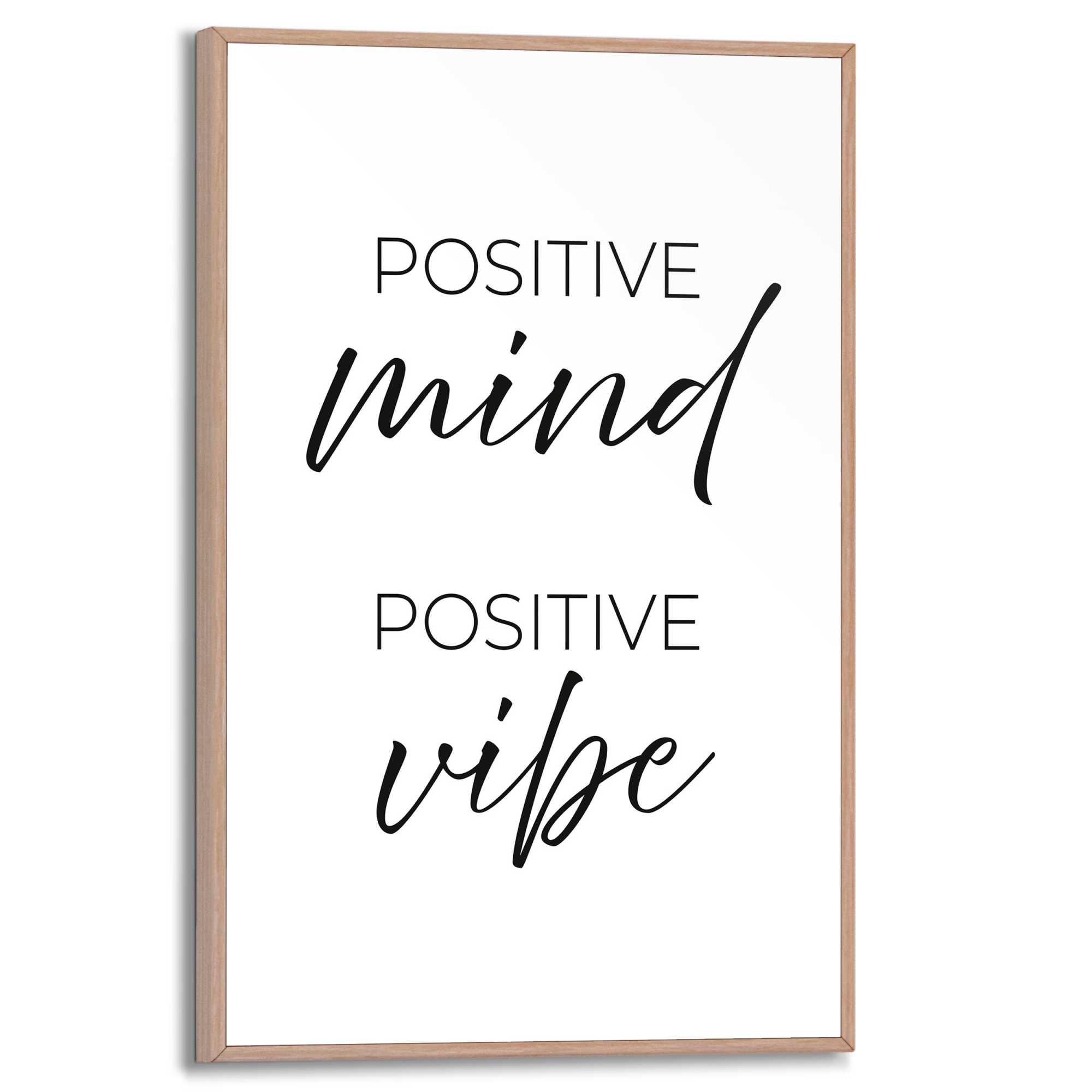 Image of Reinders Poster "Positive Vibes" Home Office - Schwarz-Weiss - MDF - Sprüche - 20x30 cm