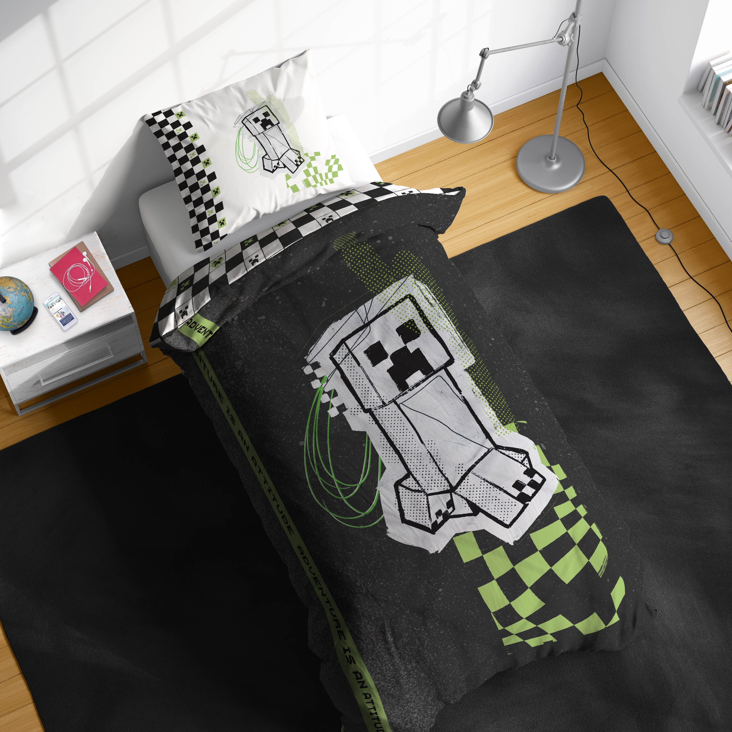 Minecraft Linge de lit pour enfants »Minecraft Doodle Skate« 2 100% coton