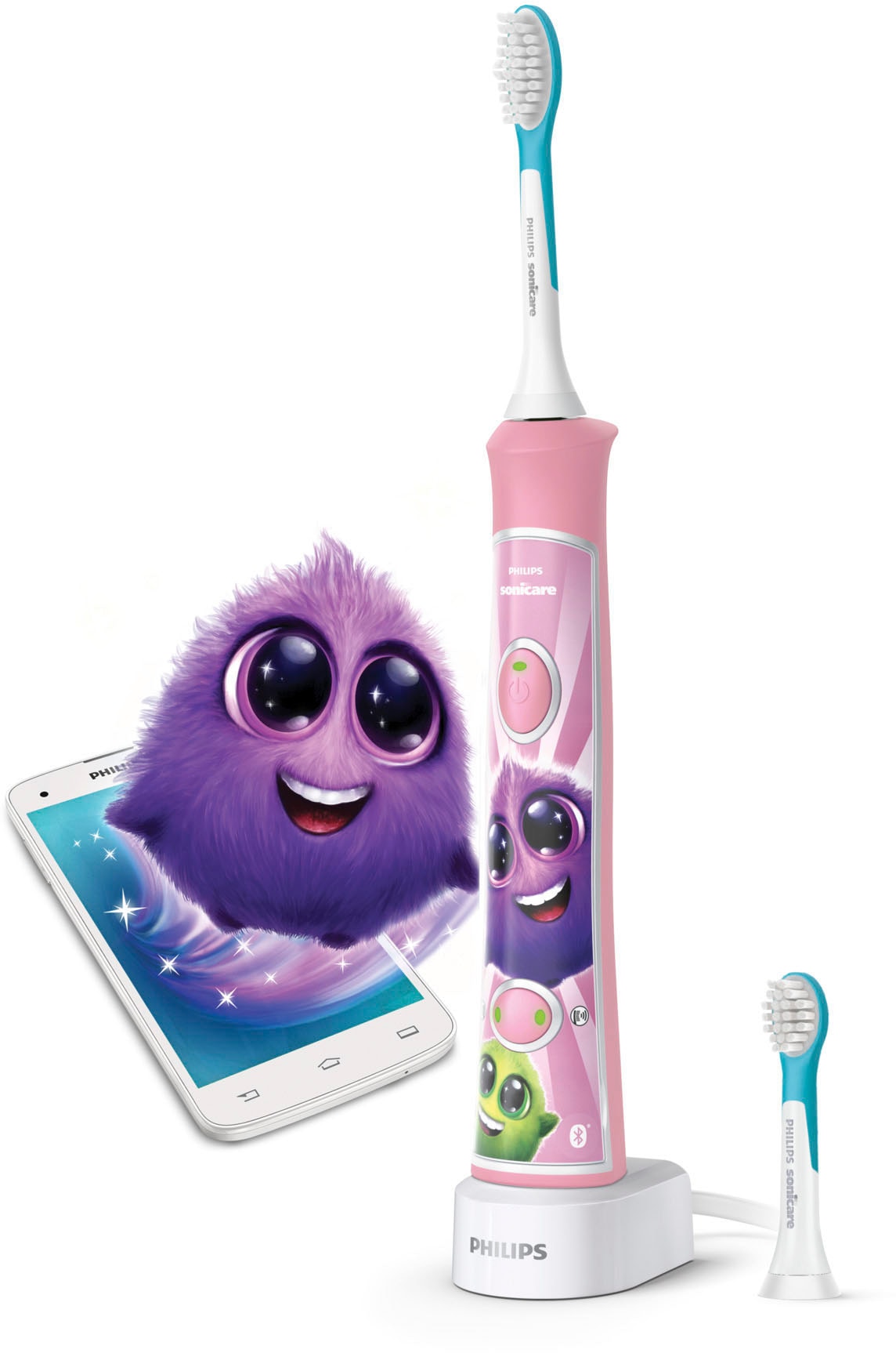Philips Sonicare Elektrische Kinderzahnbürste »HX6352/42« 2 Stk. Aufsteckbürsten mit interaktiver Zahnputz-App