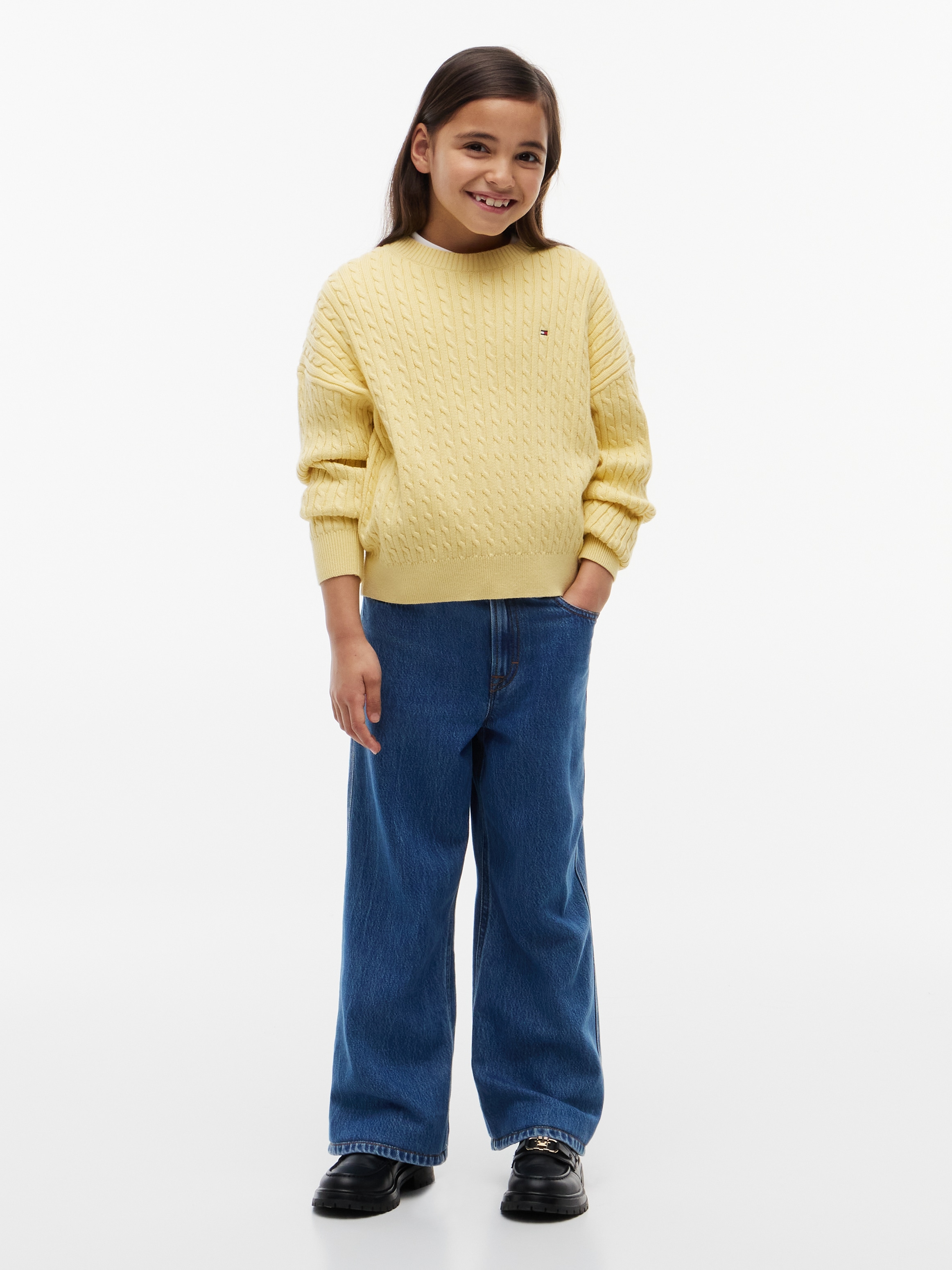 Tommy Hilfiger High-waist-Jeans hoher Bund, weites Bein, Kinder bis 16 Jahre
