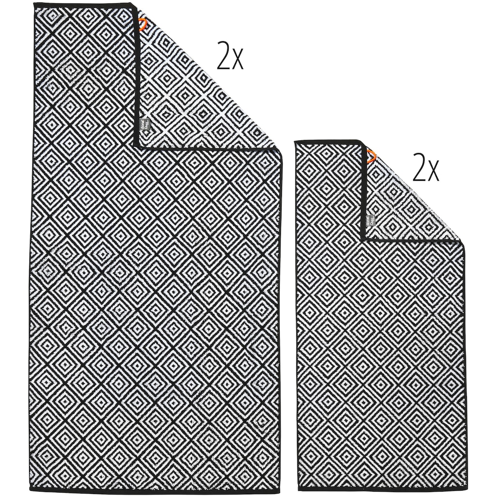 done.® Handtuch Set »Daily Shapes Diamond«, (Set, 4 St., 2 Handtücher (50x100 cm)-2 Duschtücher (70x140 cm)