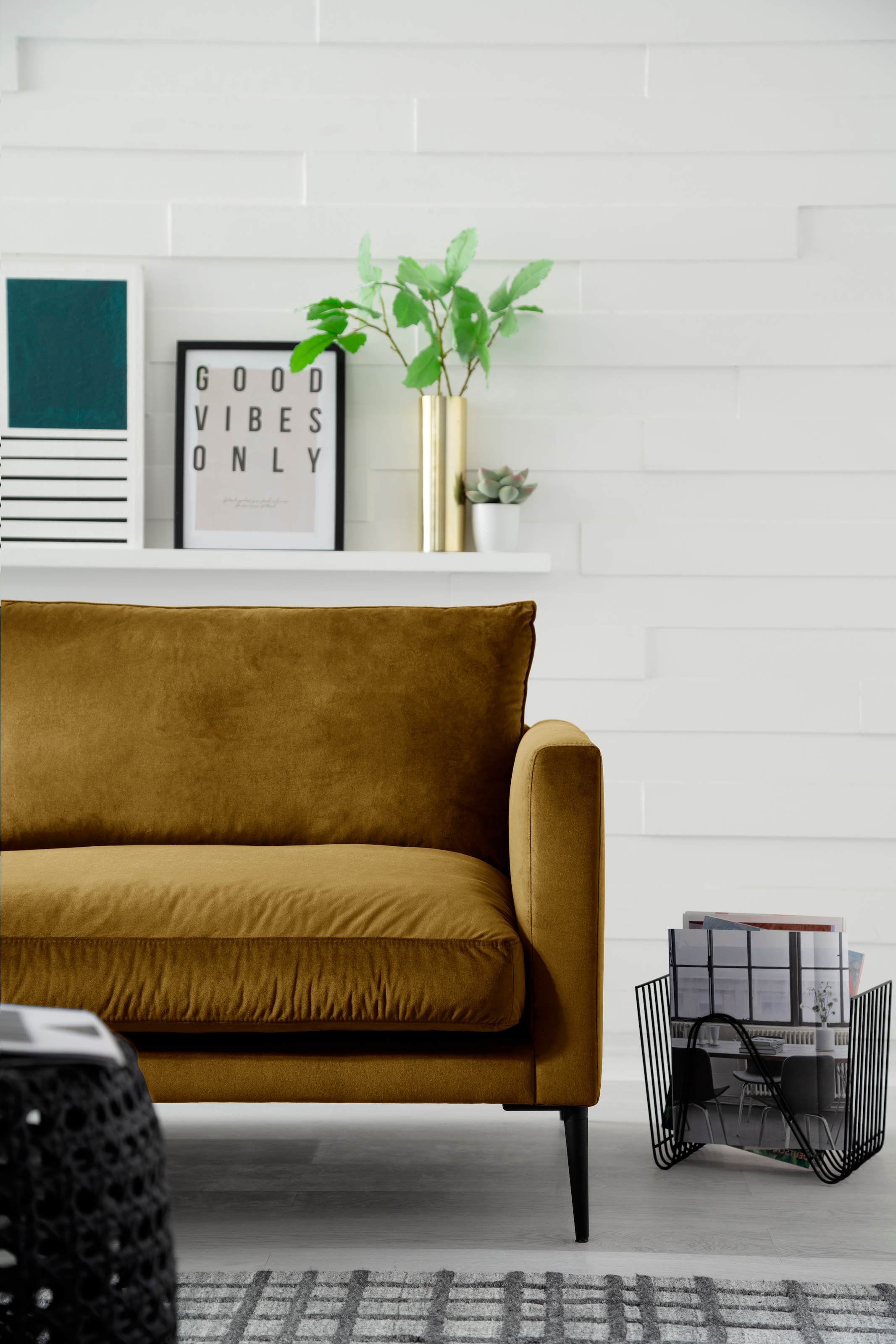 Trends by HG Polsterecke »Svea L-Form« Recamiere rechts oder links, mit Metallfuss, frei im Raum stellbar