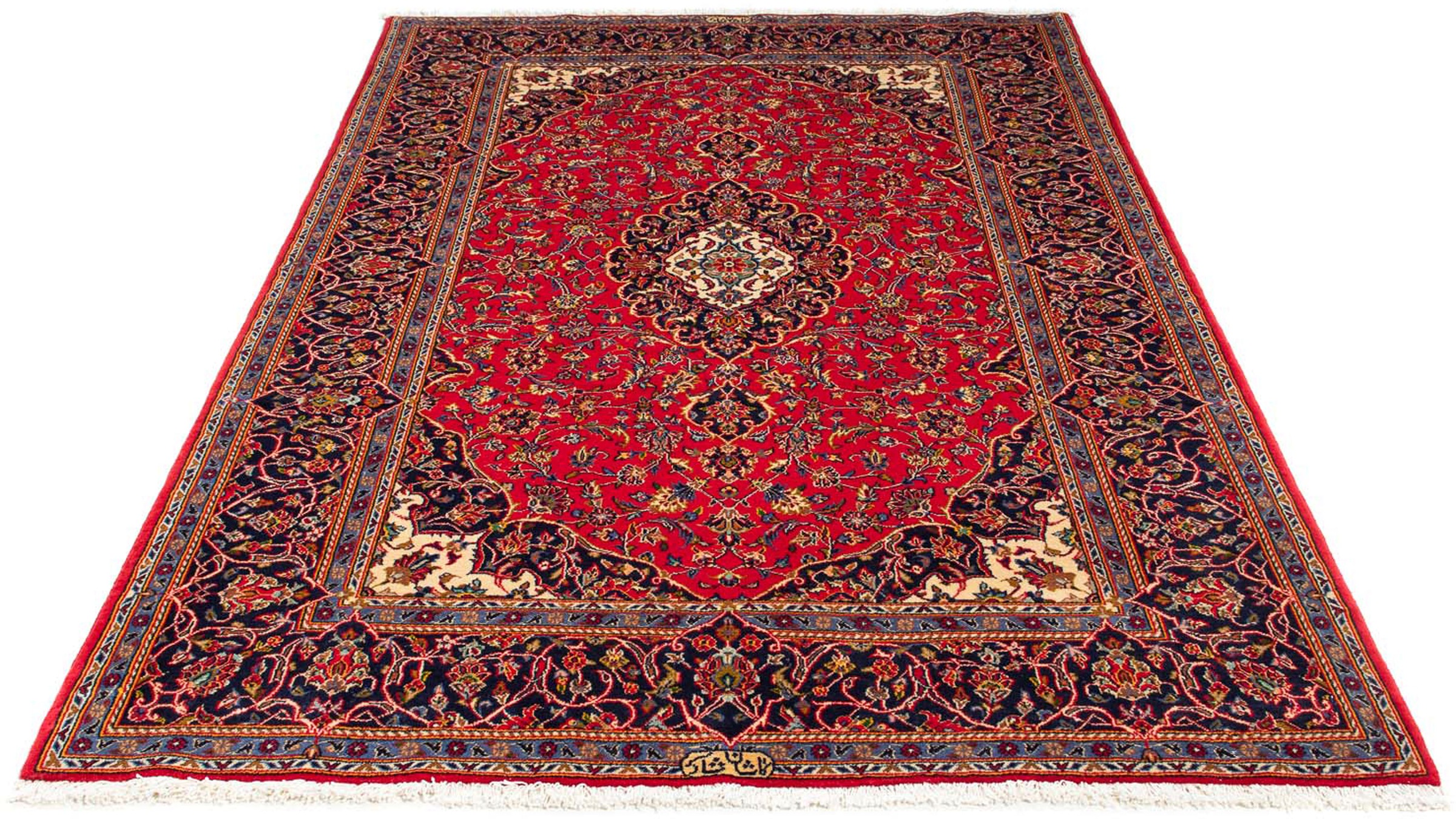 Image of morgenland Orientteppich »Perser - Keshan - 225 x 138 cm - rot«, rechteckig, 10 mm Höhe, Wohnzimmer, Handgeknüpft, Einzelstück mit Zertifikat bei Ackermann Versand Schweiz