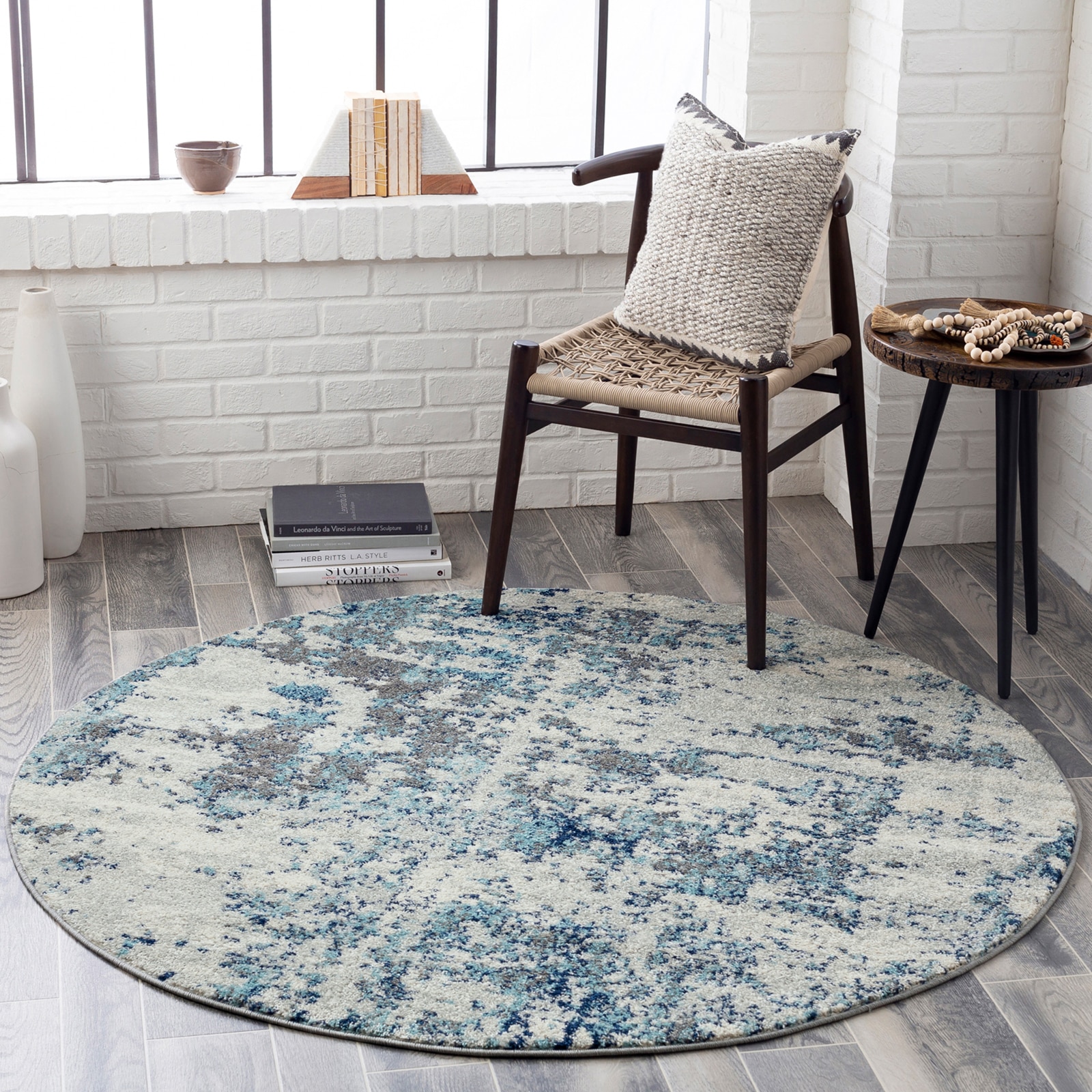 Livabliss Teppich »Abstract«, rund, 11 mm Höhe, Moderner Designerteppich in Marmor Optik, Kurzflor Wohnzimmerteppich