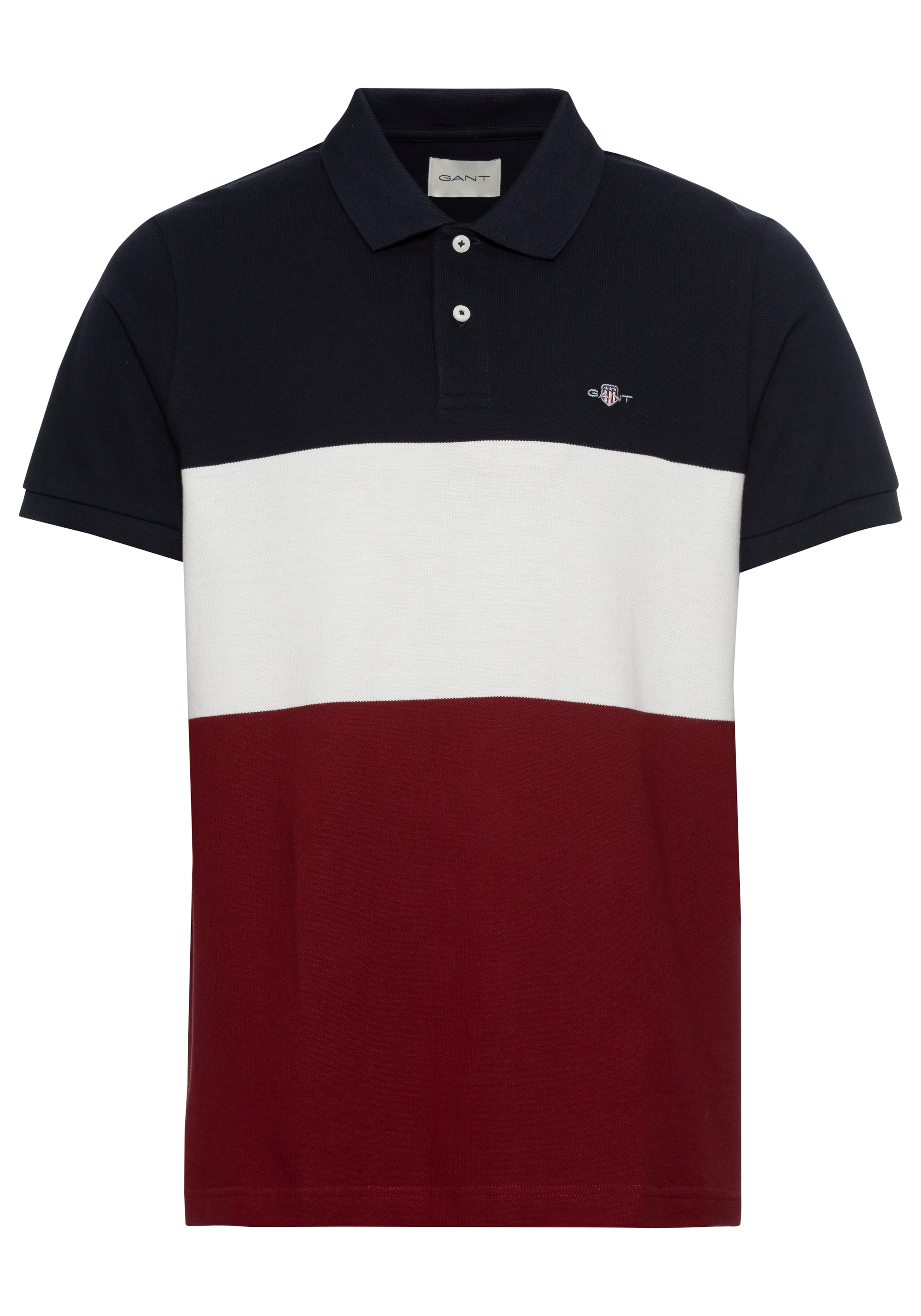 Gant Poloshirt »BLOCK STRIPE KA RUGGER«, dreiteiliger Farbmix für modernen Look