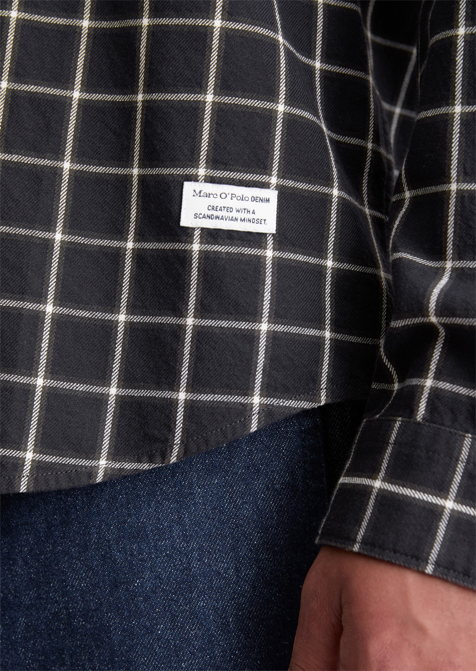 Marc O'Polo DENIM Chemise à manches longues Businesshemd, Kentkragen, garngefärbtes Karomuster, regular fit