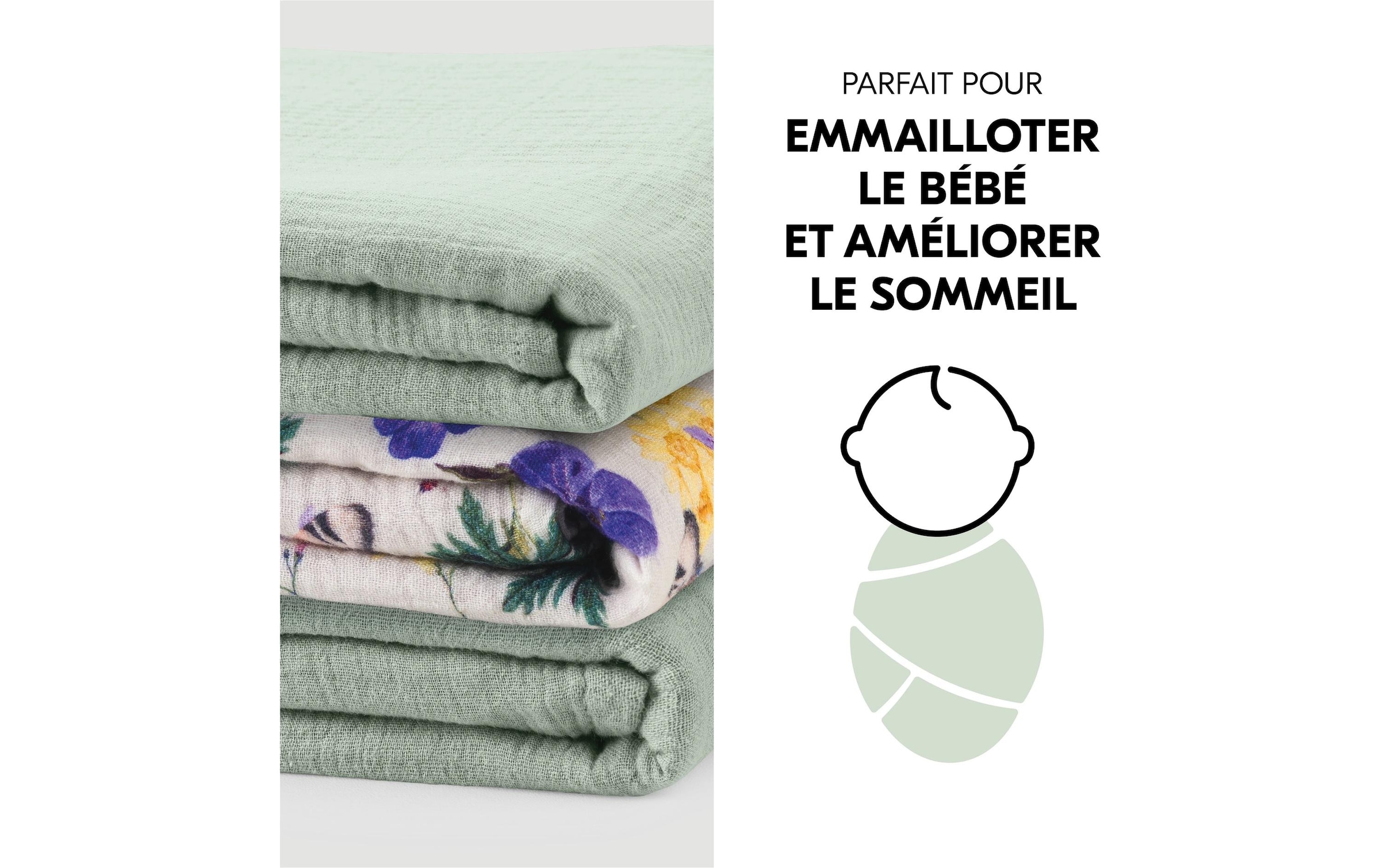 Hauck Doudou »Cuddle N Clean 3Set Sage-Beige-Floral« 3 tlg.