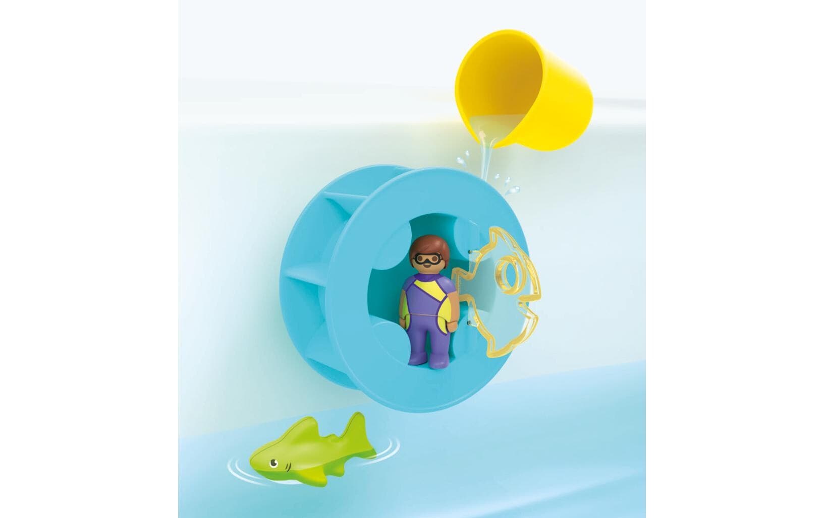 Playmobil® Spielbausteine »Junior AQUA: Wasserwirbelrad mit Babyhai 71688«, (6 St.)