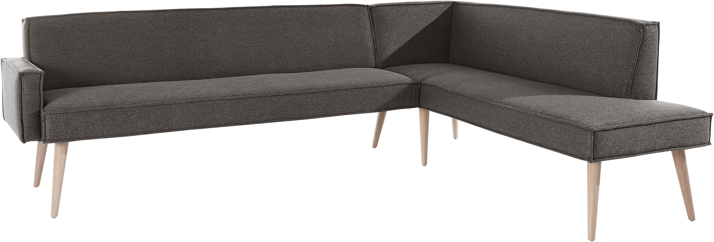 exxpo - sofa fashion Eckbank »Lungo, moderne Kedernaht, bequem und elegant, hoher Holzfuss«, hochwertige Detailverarbeitung, frei im Raum stellbar