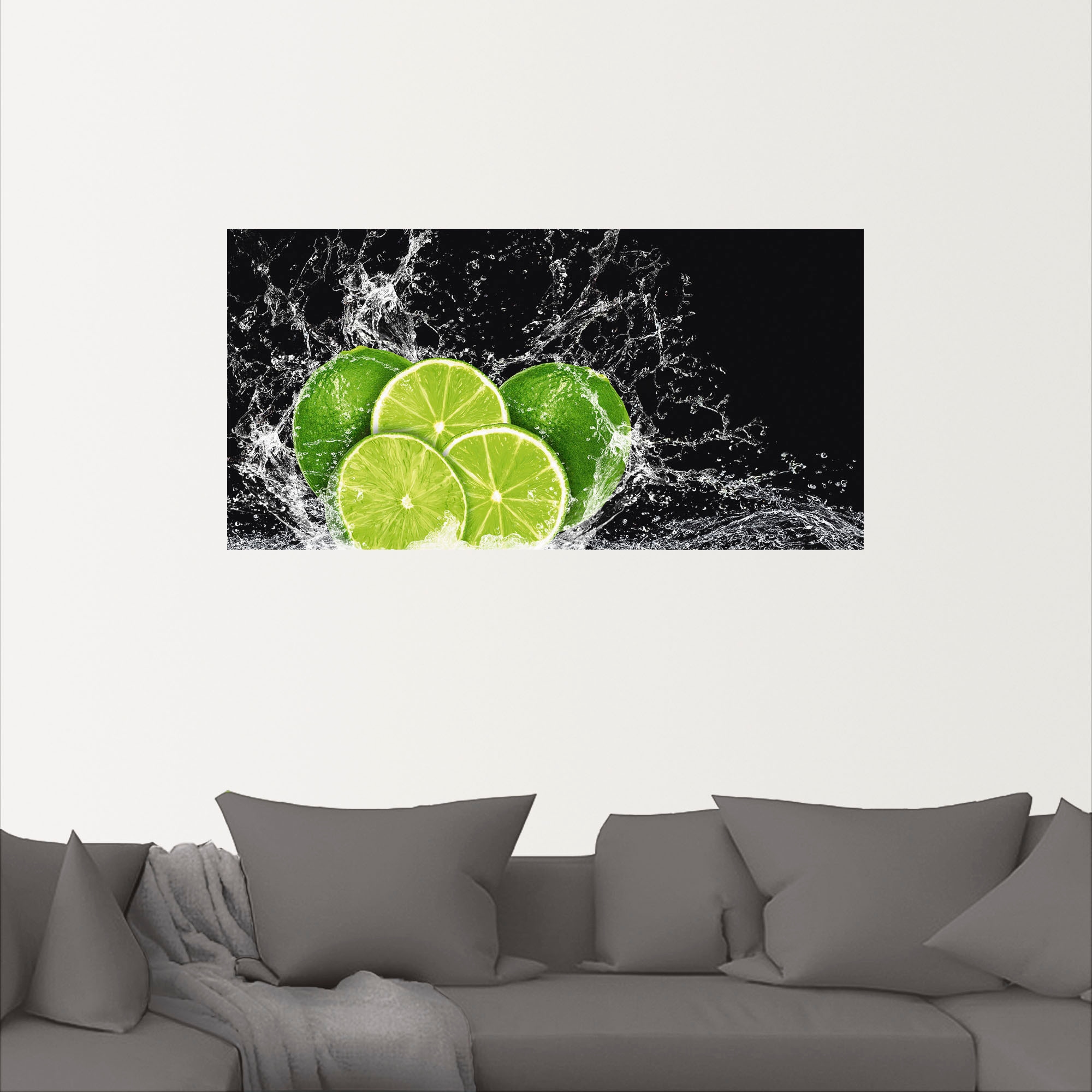 Artland Wandbild »Limone mit Spritzwasser«, oder Wandaufkleber Leinwandbild, Poster kaufen Grössen (1 als Obst Bilder, versch. Alubild, jetzt St.), in