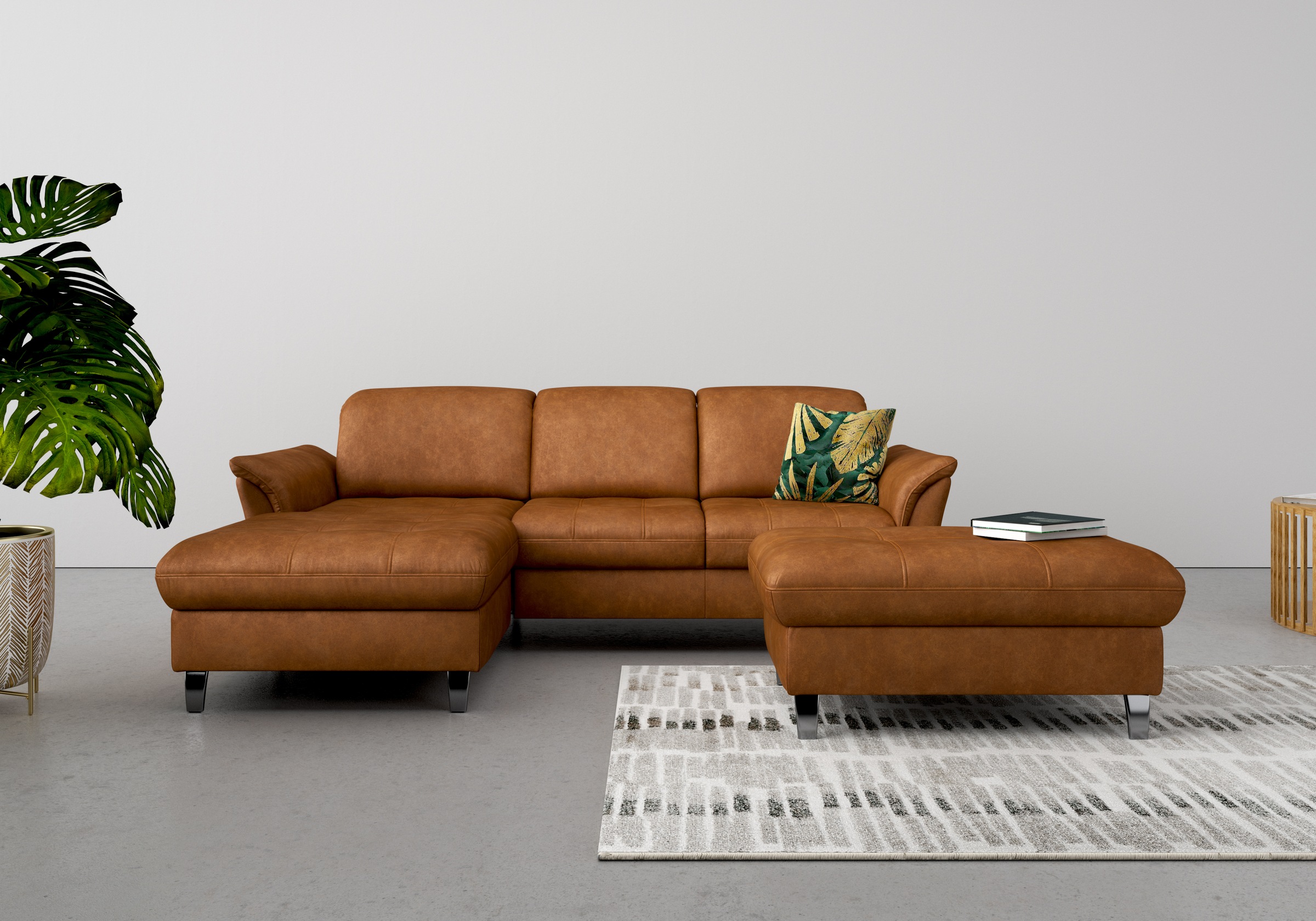 sit&more Ecksofa »Maggiore L-Form«, wahlweise mit Kopfteilverstellung, Bettfunktion und Bettkasten