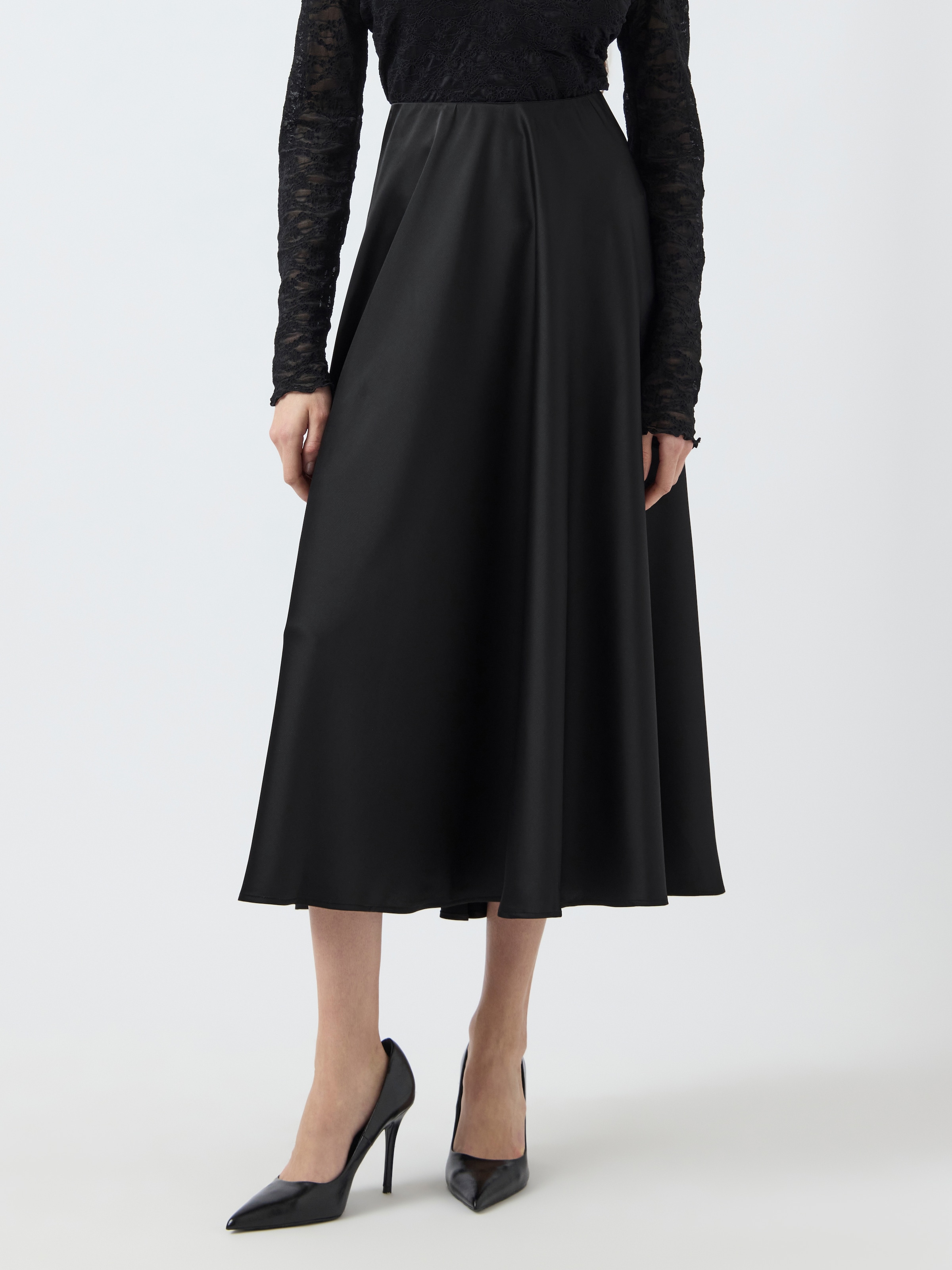 Image of Y.A.S Satinrock "YASPELLA HW VOLUME ANKLE SKIRT S. NOOS"