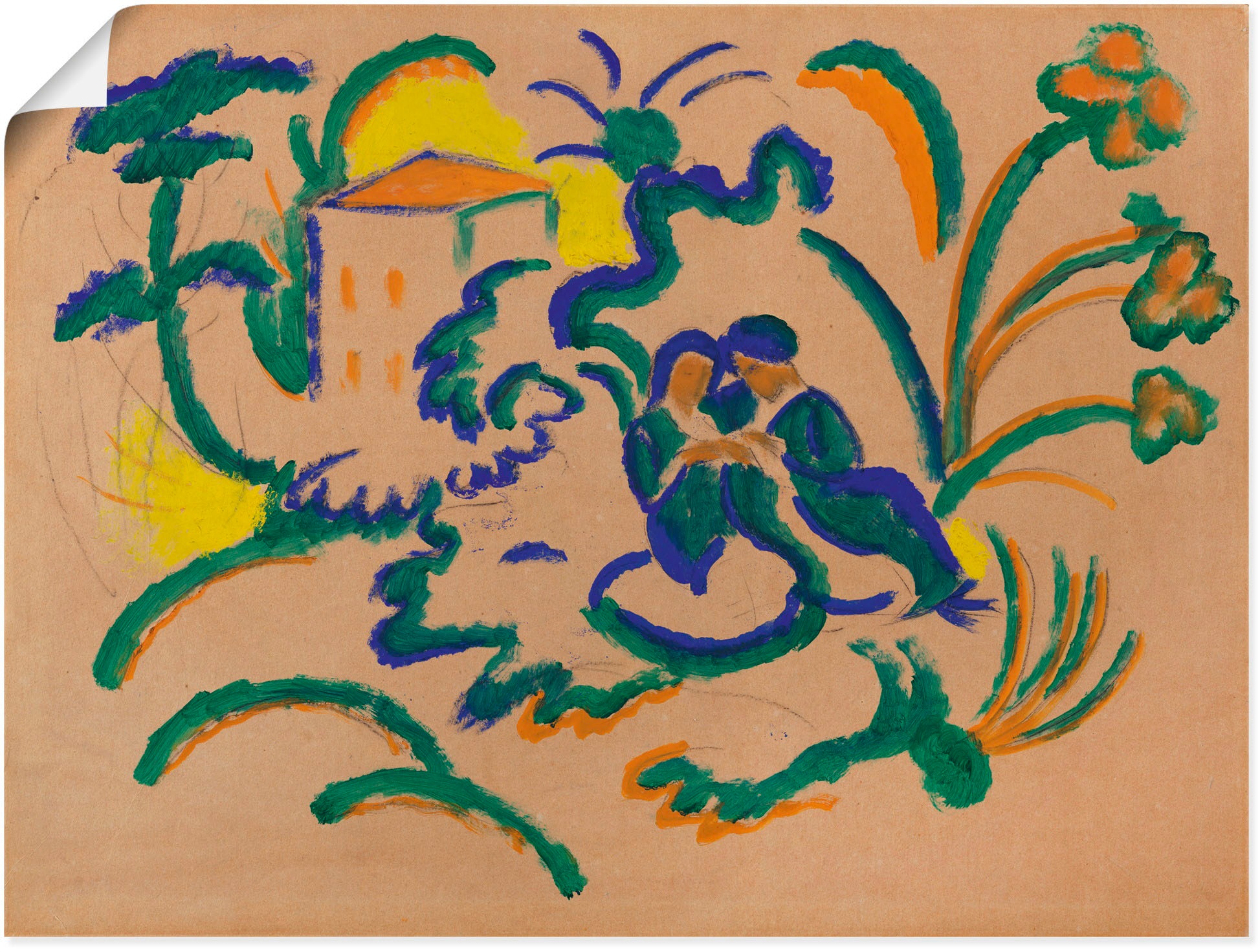 Image of Artland Wandbild »Orientalisches Liebespaar, 1912«, Bilder von Liebespaaren, (1 St.), in vielen Grössen & Produktarten - Alubild / Outdoorbild für den Aussenbereich, Leinwandbild, Poster, Wandaufkleber / Wandtattoo auch für Badezimmer geeignet bei Ackerma