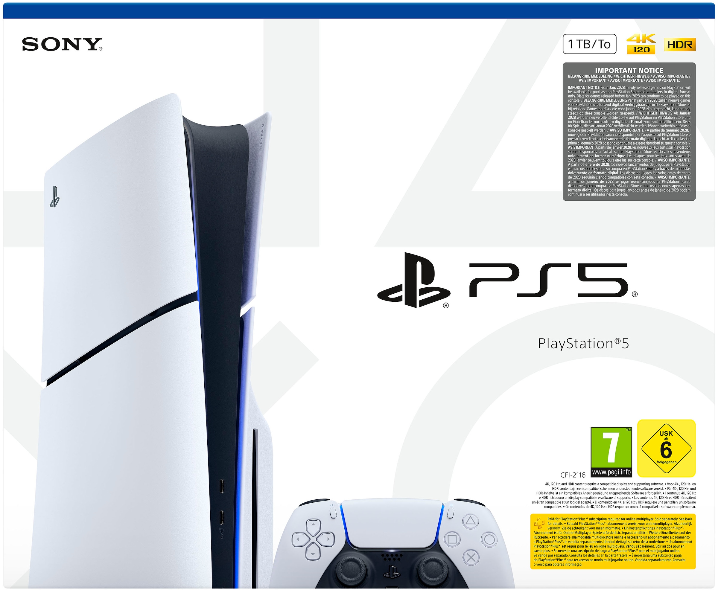 PlayStation 5 Set de consoles »PS5 Disk Edition (Slim) + Star Wars Outlaws« 1.000 Go 1 To