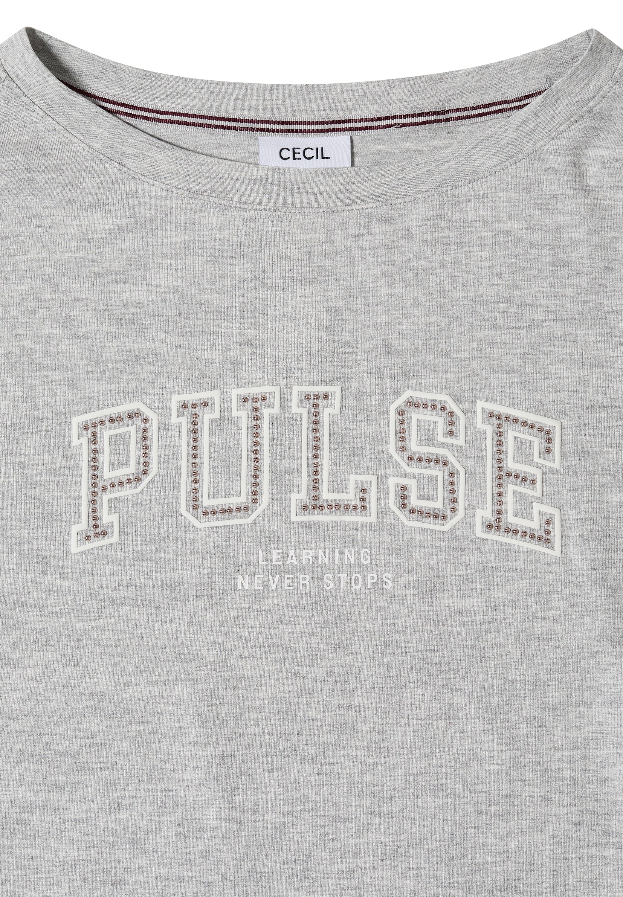Cecil 3/4-Arm-Shirt mit Boat Neck und Print / Wording Artwork