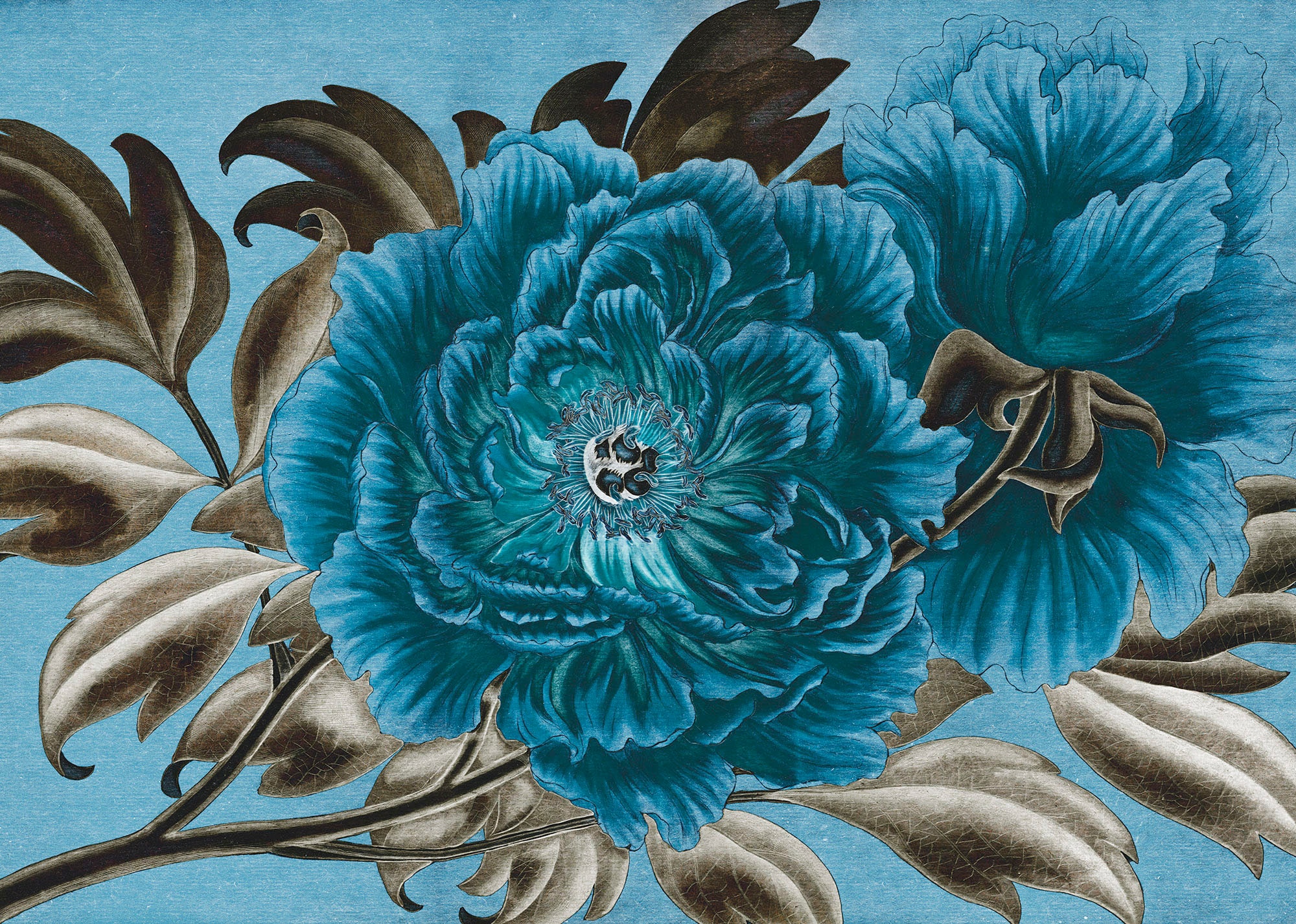 Image of Komar Vliestapete "Digitaldruck Vlies - Royal Peony - Grösse 350 x 250 cm" bedruckt glatt Wohnzimmer, Schlafzimmer