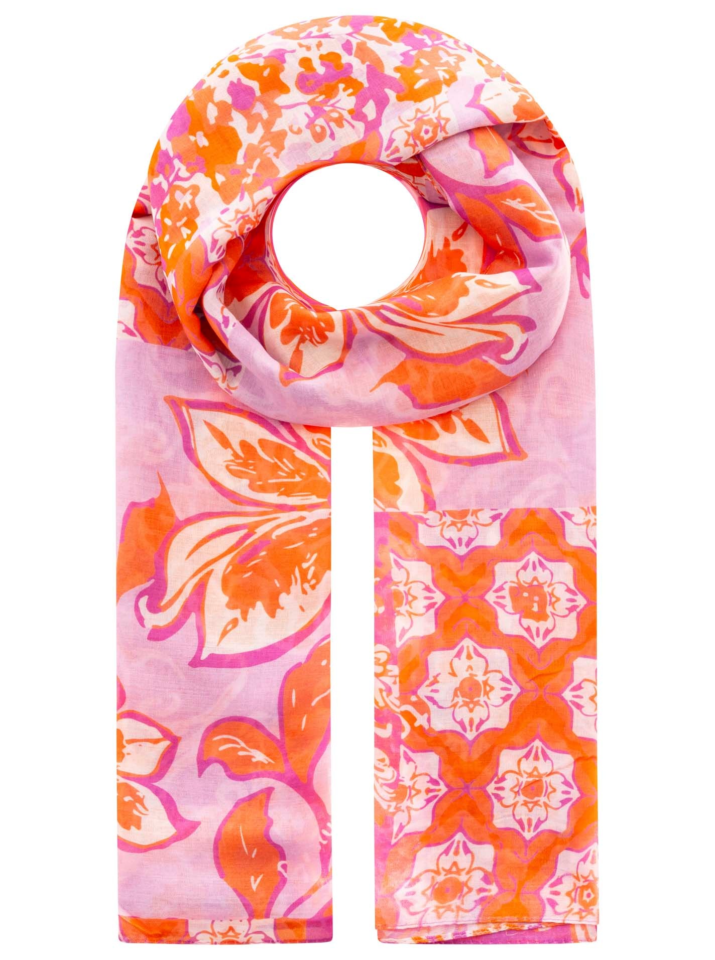 Image of Zwillingsherz Modeschal ""Paisley"" transparent, aquarell Print, Schriftzug