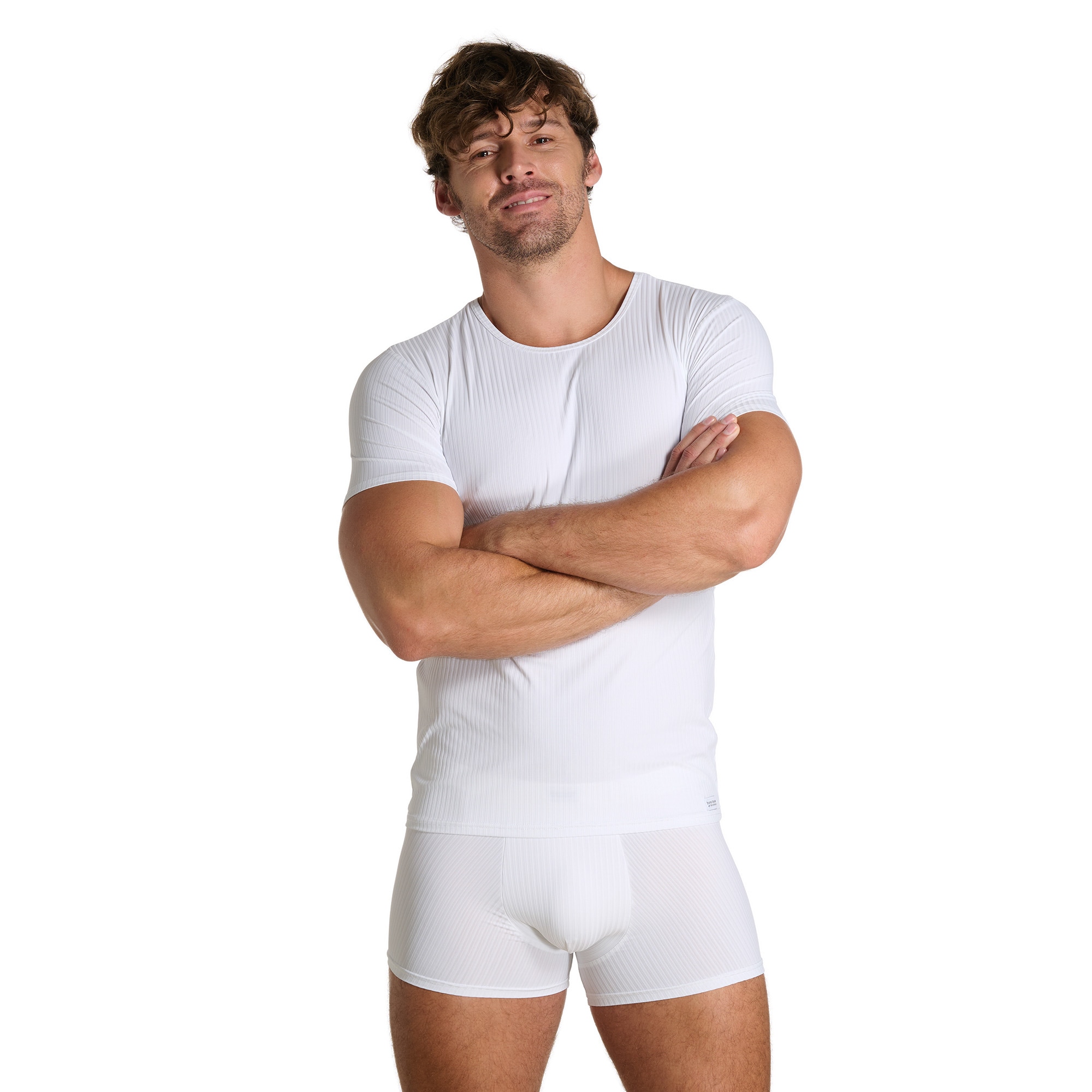 Image of Bruno Banani Rundhalsshirt "ANTISTRESS" Kurzarm, Rundhalsausschnitt, Cotton-Mix