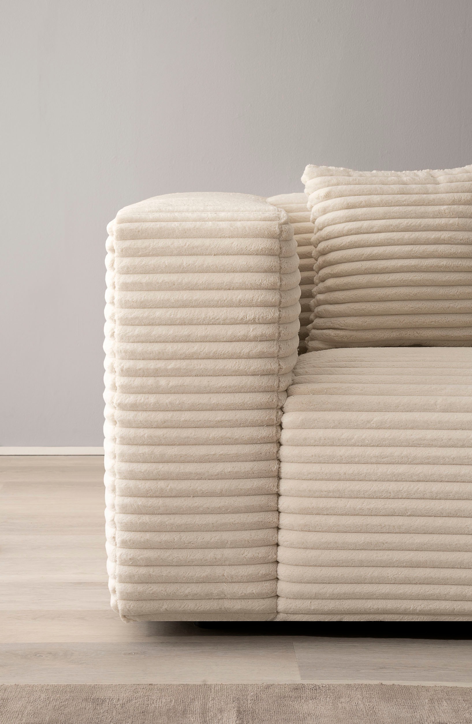 andas Polsterecke »BAKELS, Ecksofa-Set mit Hocker, L-Form mit Schlaffunktion«, Ecksofa-Set (incl. Hocker) im trendigen Megacord
