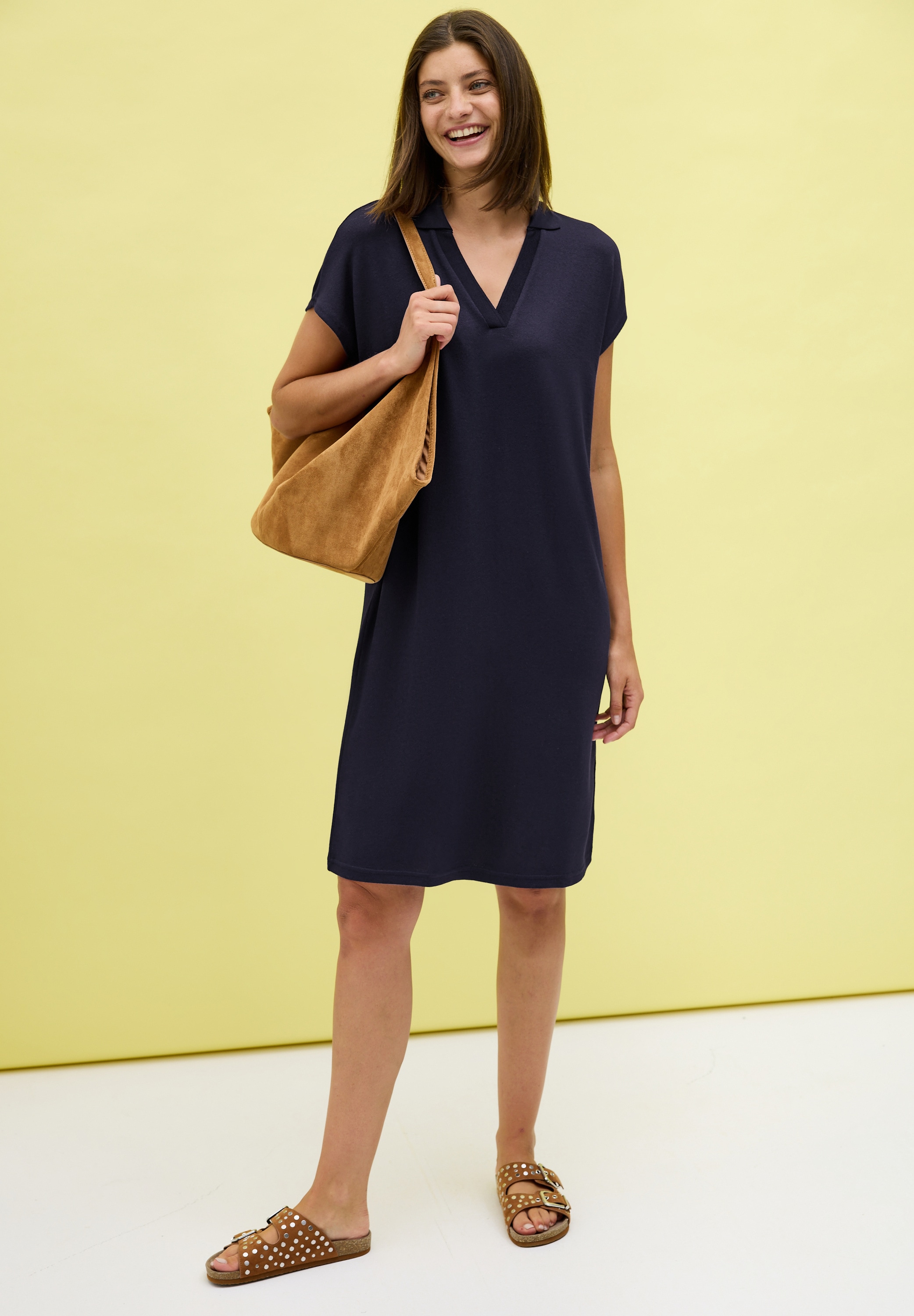 Image of Cecil Strickkleid Ohne Taschen mit Hemdkragen