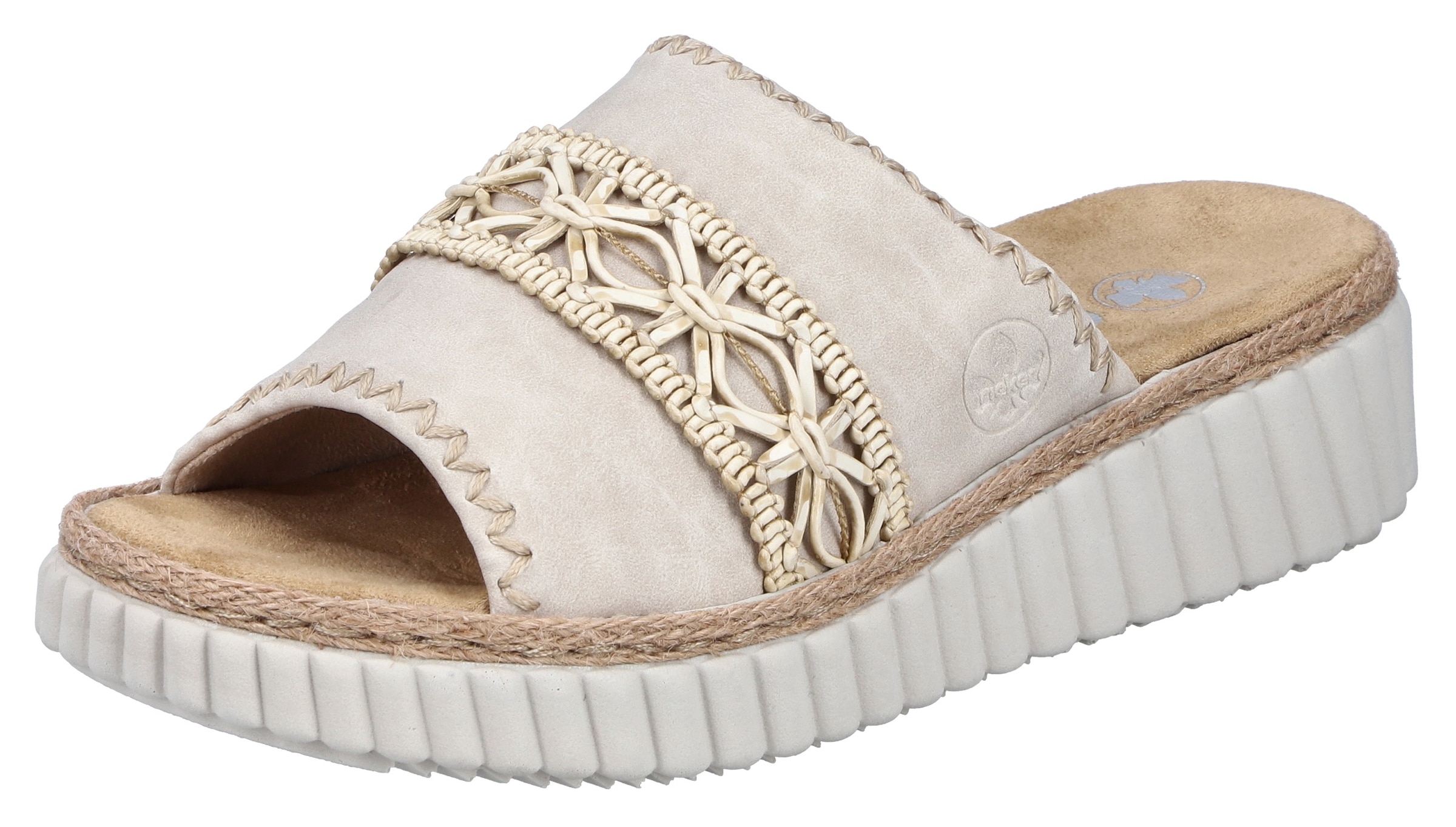 Image of Rieker Pantolette Sommerschuh, Strandschuh, Urlaubschuh, Hausschuh mit softer Innensohle