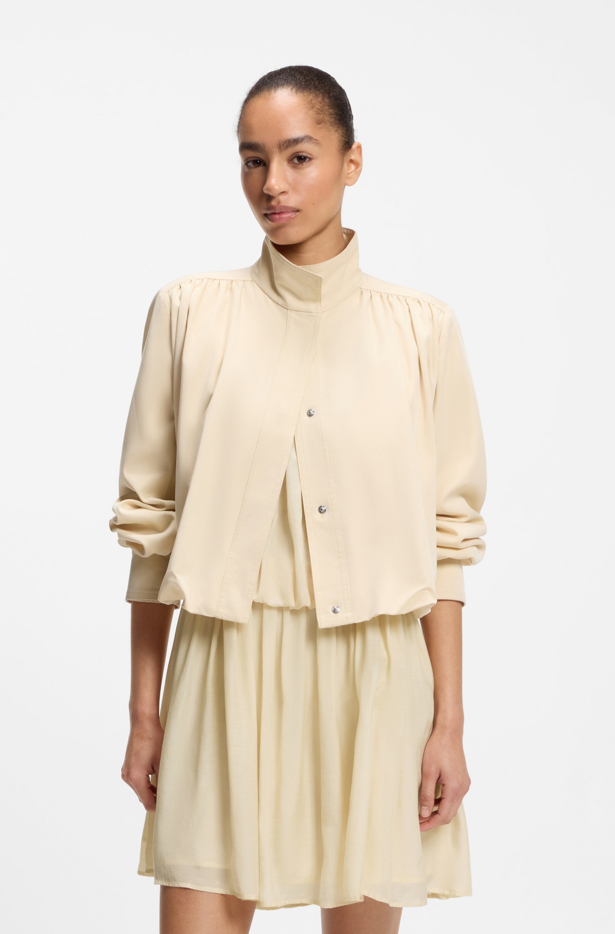 BOSS ORANGE Veste blazer »Jolea Premium Damenmode« avec ourlet bouffant, coupe décontractée