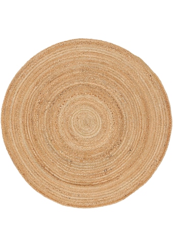 Teppich »Nele  Juteteppich Naturfaser«, rund, geflochtener Wendeteppich aus 100%Jute,...