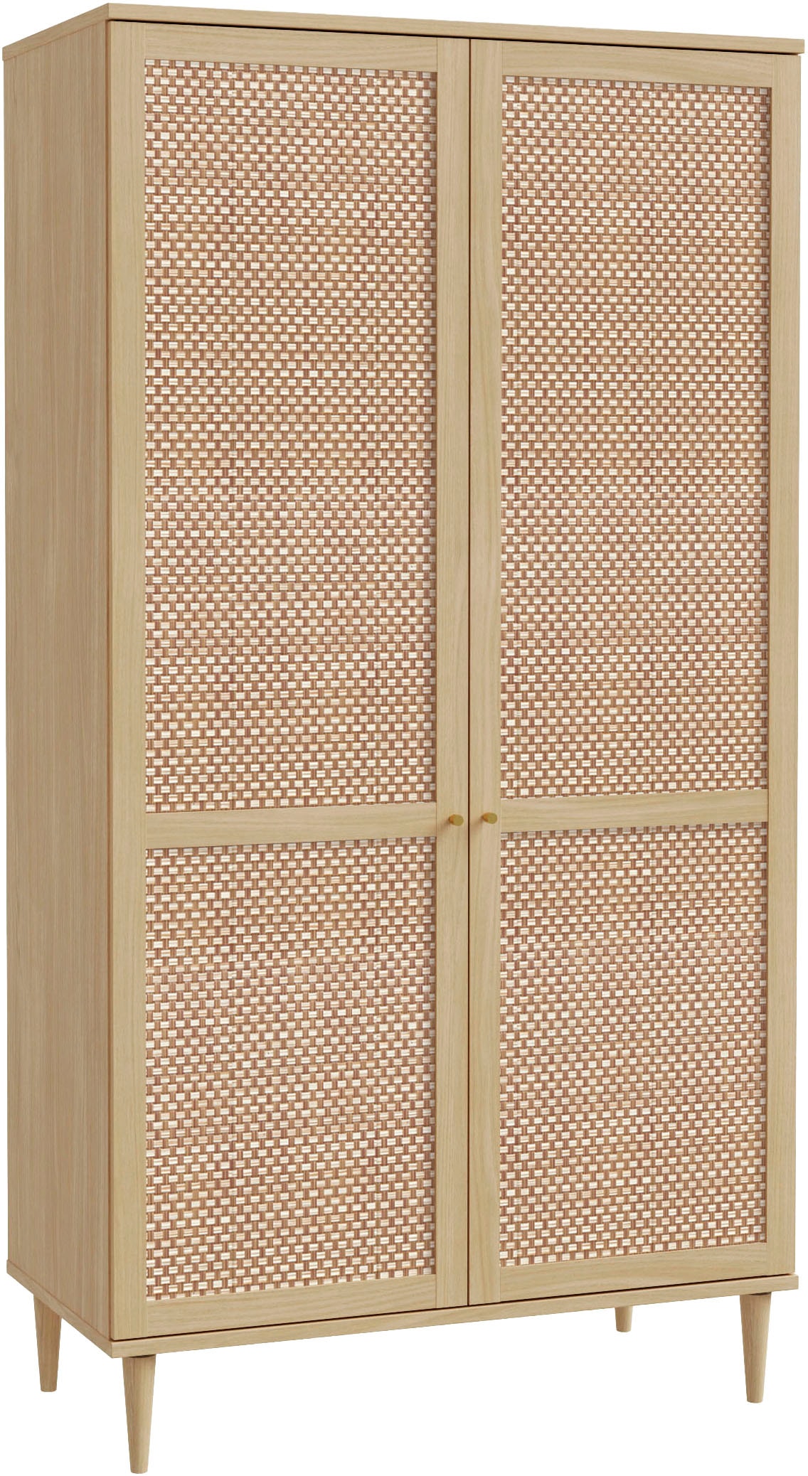 GOODproduct Kleiderschrank »ELLIAN mit Wiener Geflechtoptik, Rattan, Boho Stil, Vintage« Holzfüsse, Metallgriffe, Made in EU, viel Stauraum, FSC® zertifiziert