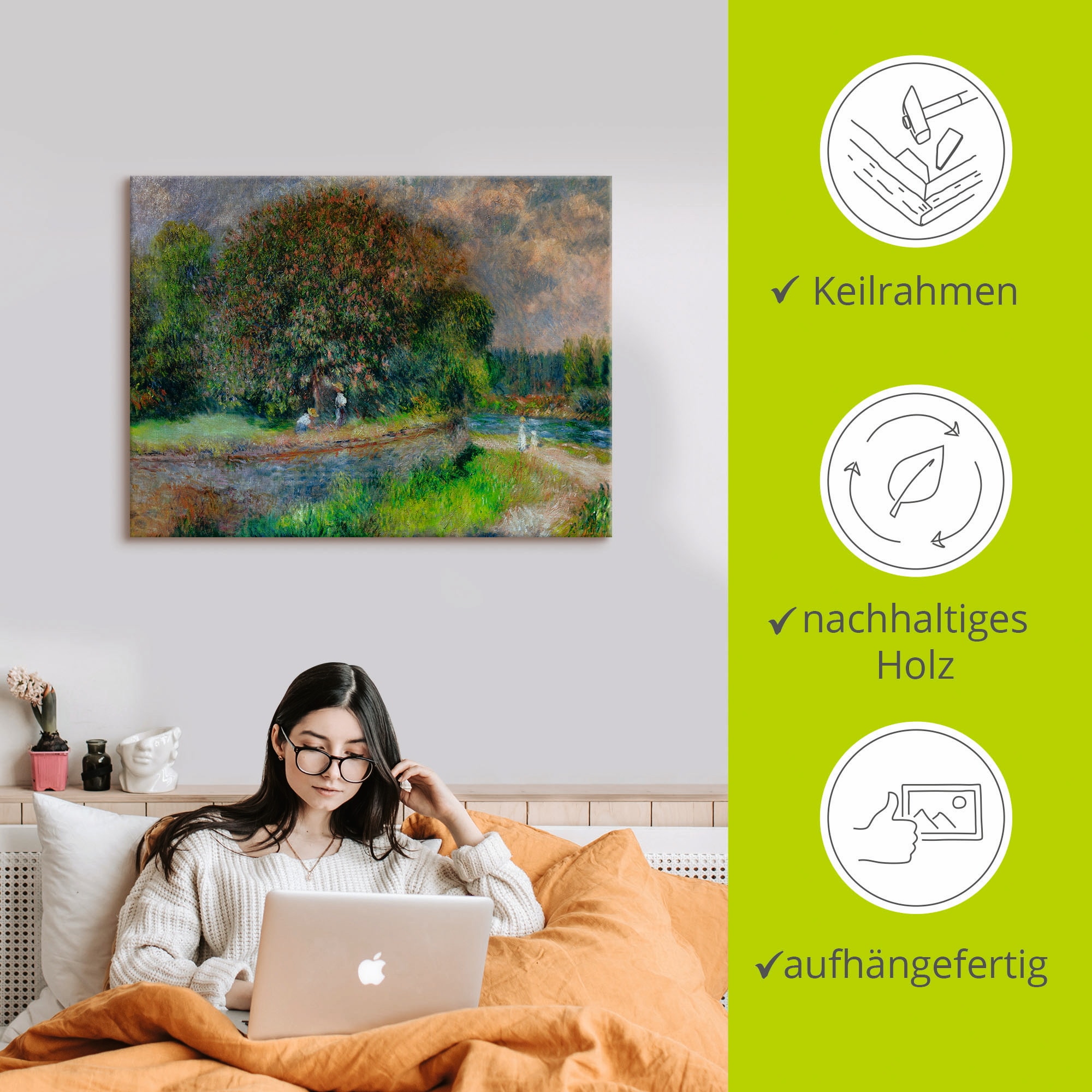 Artland Wandbild »Blühender Kastanienbaum«, Wiesen & Bäume, (1 St.), als Leinwandbild, Poster in verschied. Grössen
