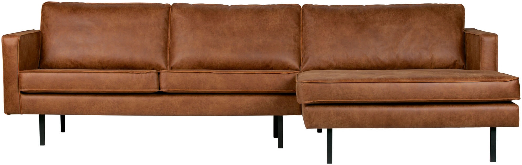 Image of WOOOD Ecksofa "Rodeo Recycling-Lederfaser-Verbundstoff, H 85 x B 300 x T 155/86 cm" Tragkraft 250 kg, Gute Verschleissfestigkeit, pfleigleicht, Metallbeine