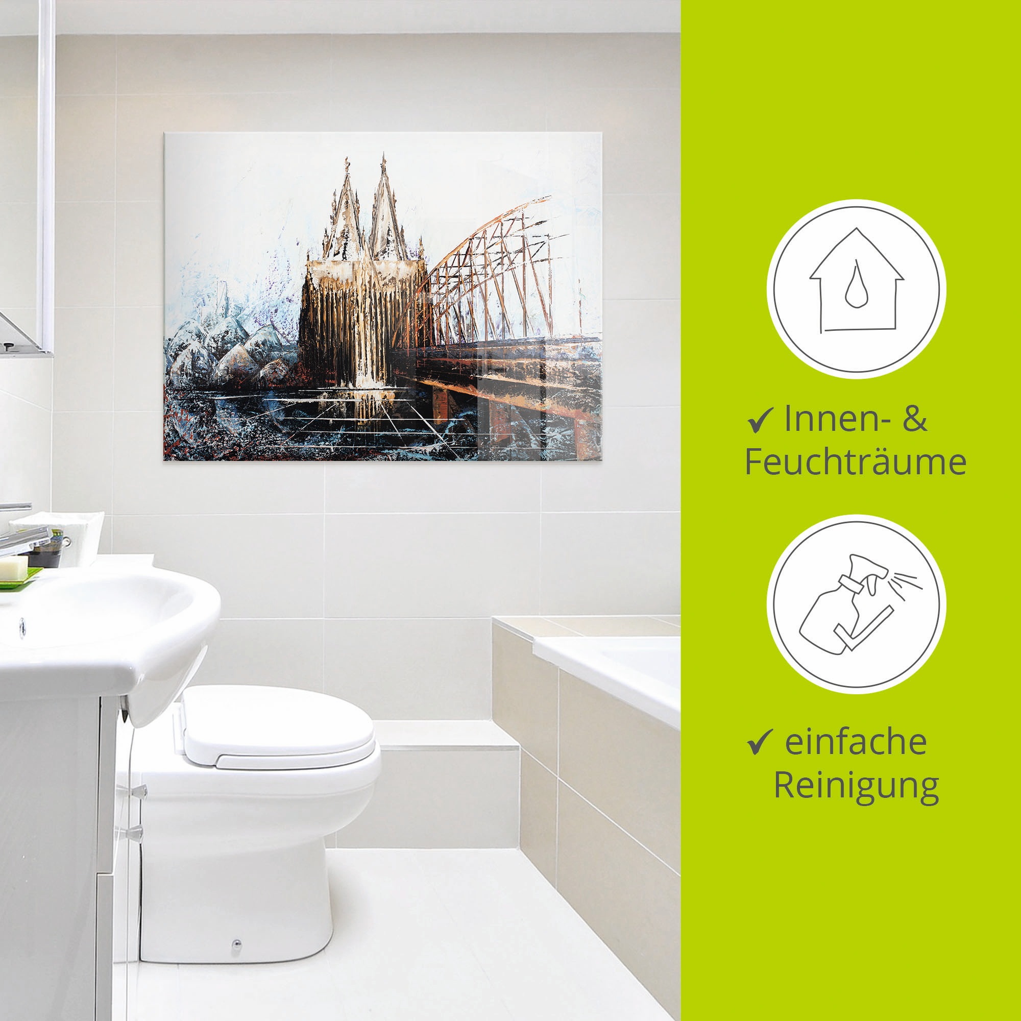 Artland Glasbild »Köln Impression« Deutschland 1 Stk. tlg. in verschiedenen Grössen