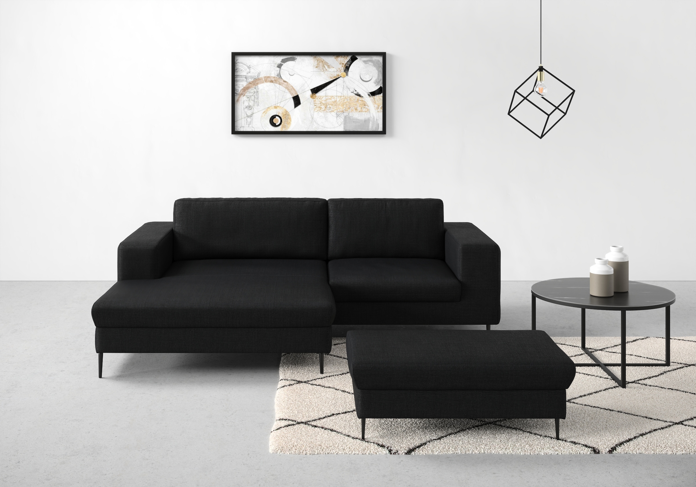 Image of DOMO collection Ecksofa "Modica kompakt und elegant, Breite 244, L-Form" Auch in Cord, Fusshöhe passend für gängige Saugroboter