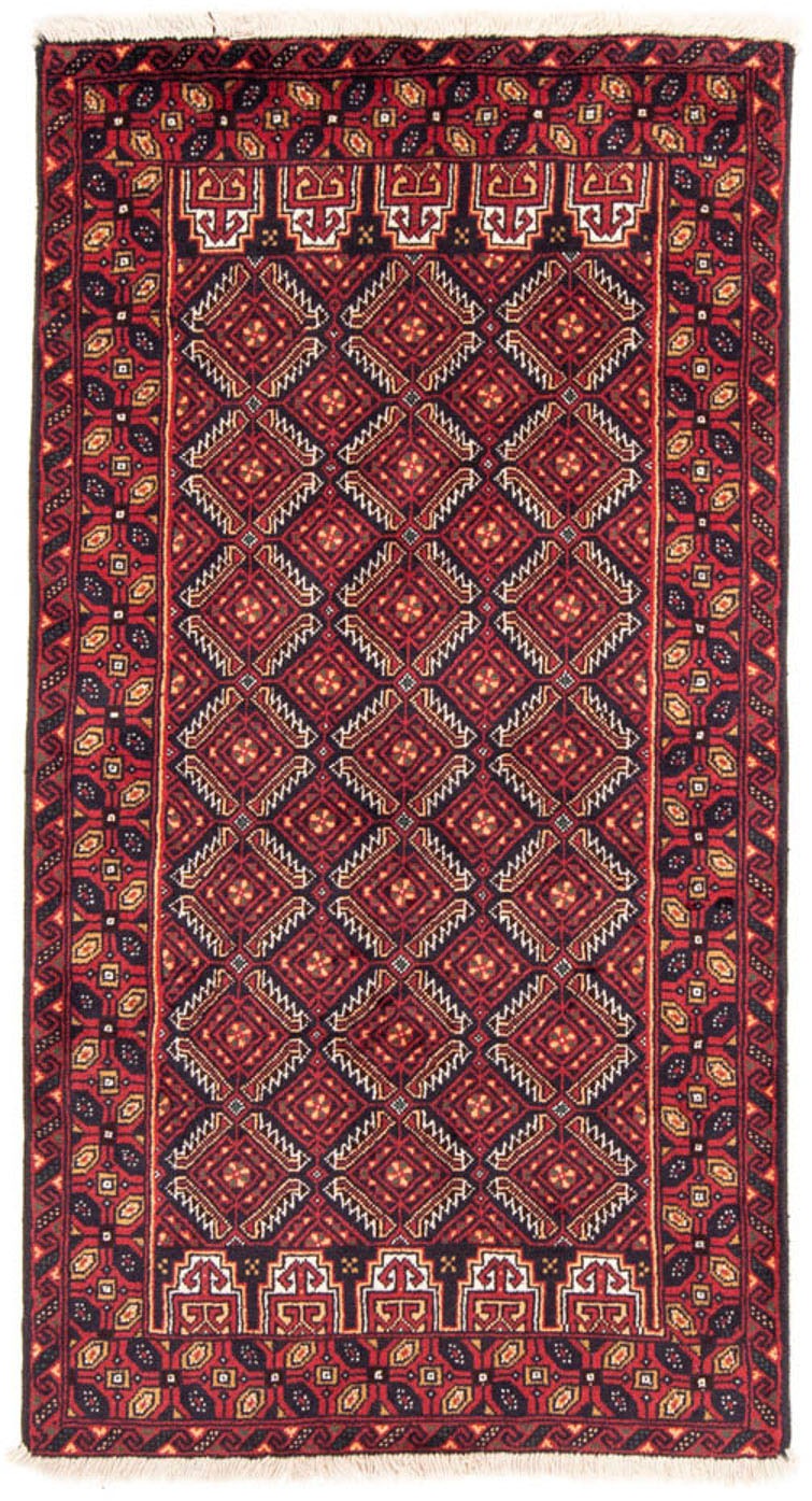 Image of morgenland Hochflor-Läufer »Belutsch Durchgemustert Rosso 193 x 103 cm«, rechteckig, 0,8 mm Höhe, Handgeknüpft bei Ackermann Versand Schweiz