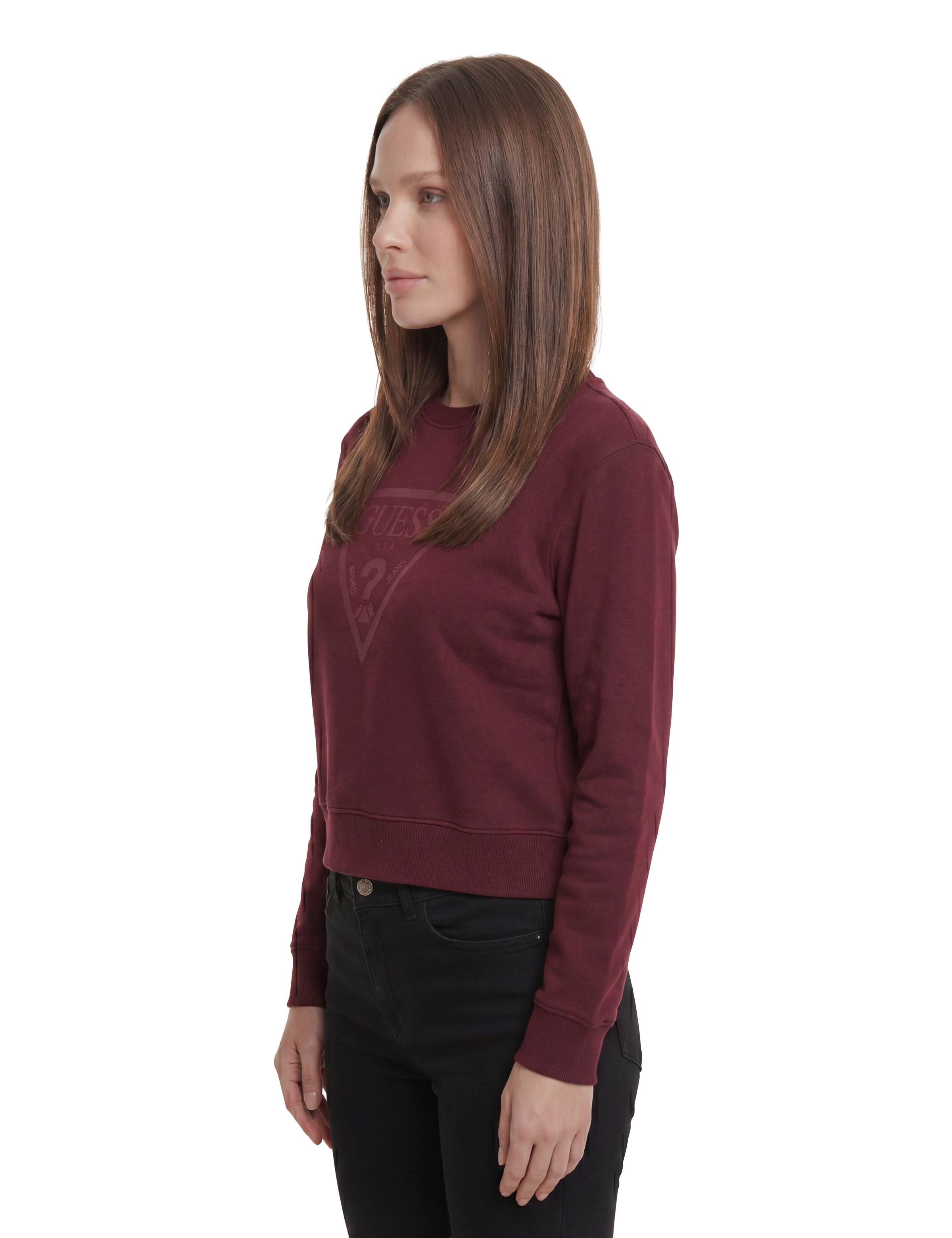 Guess Sweatshirt »NEW CN BASIC TRIANGLE«, mit tonalem Logodruck, Baumwollmix
